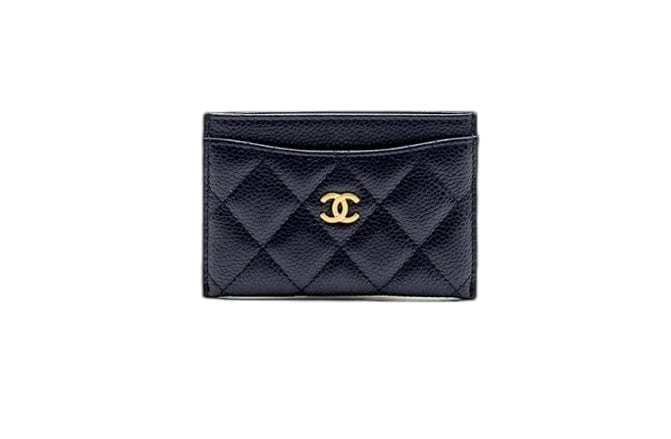 Chanel Chanel Classic Caviar Cardholder in Navy with GHW