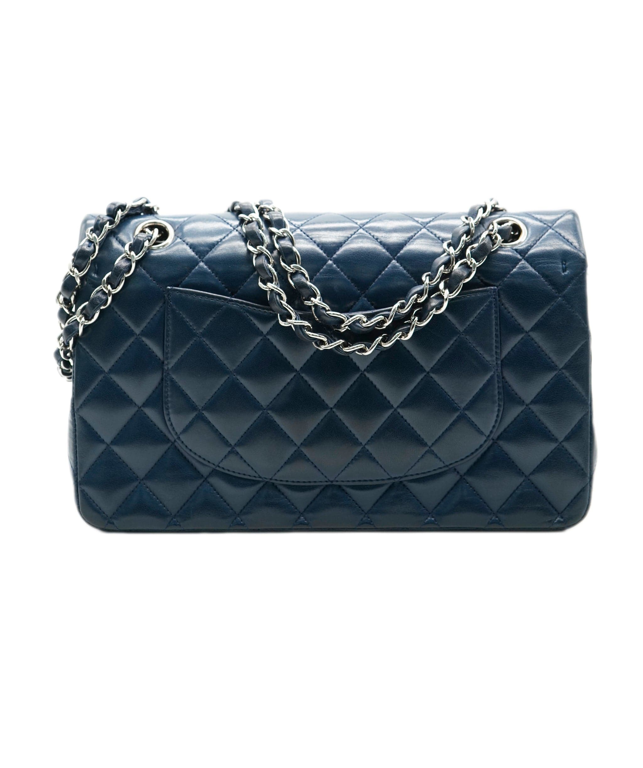 Chanel Chanel Lambskin Navy Medium Classic Flap with SHW