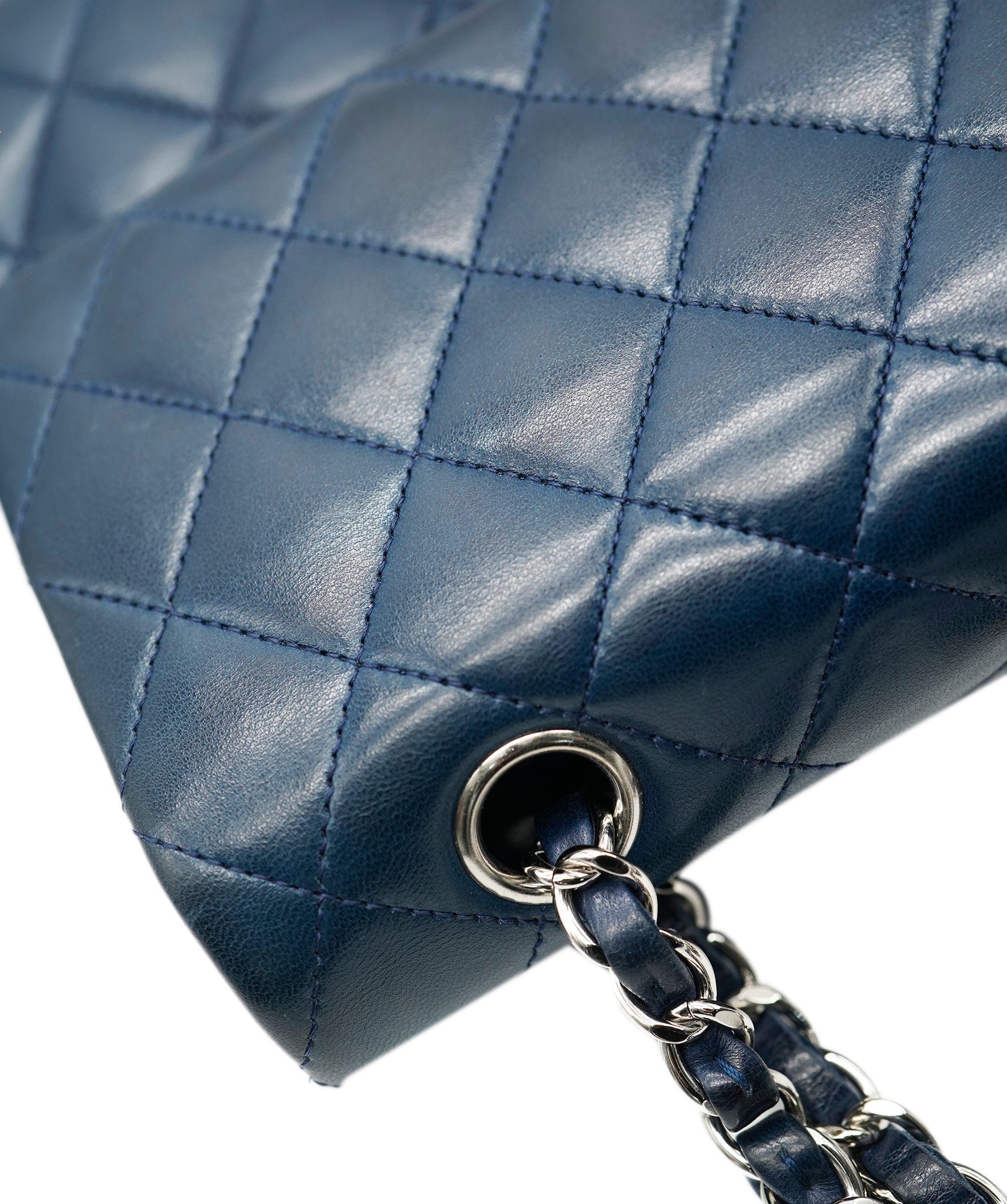 Chanel Chanel Lambskin Navy Medium Classic Flap with SHW