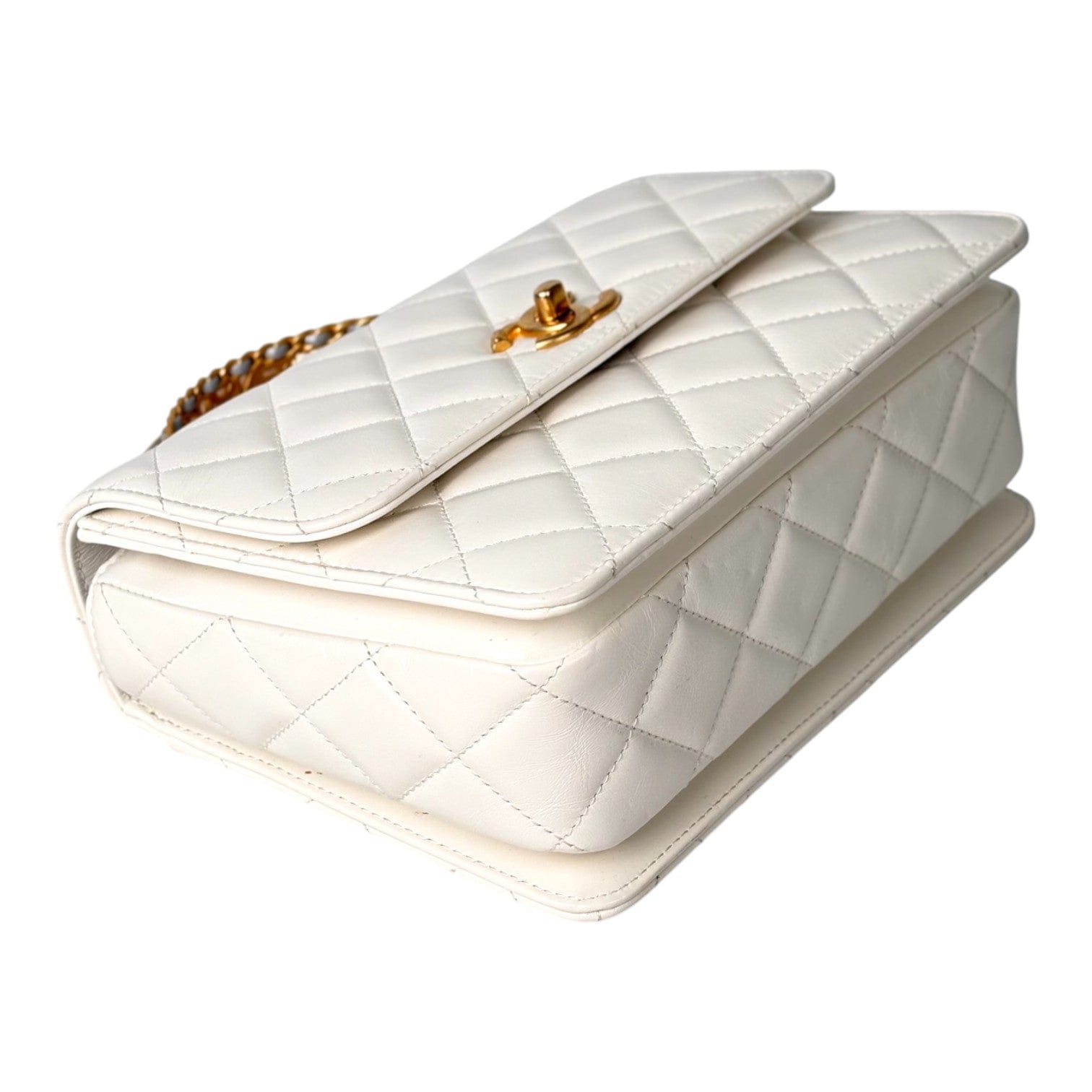 Chanel Chanel White Classic Flap Handle Bag