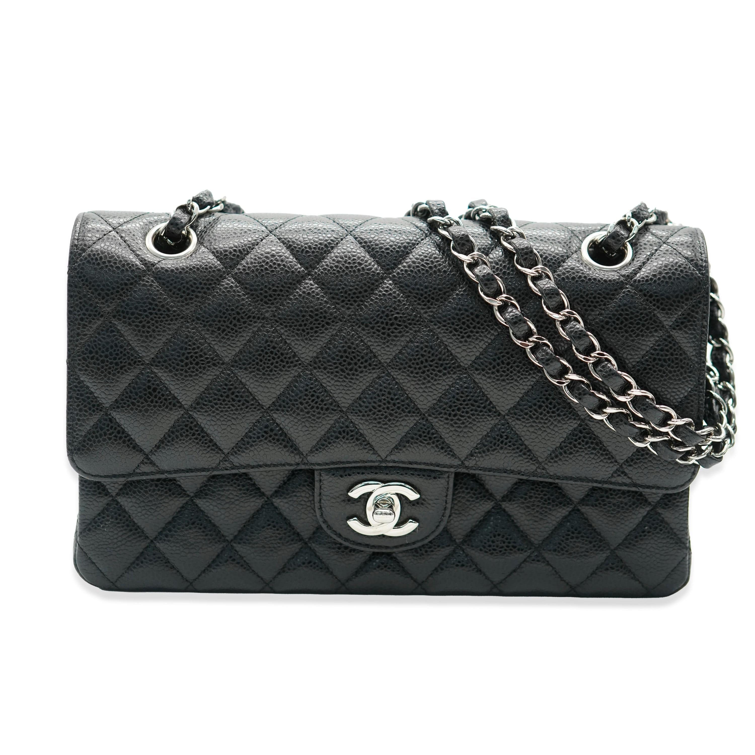 Chanel Black Quilted Caviar Medium Classic Double Flap Bag