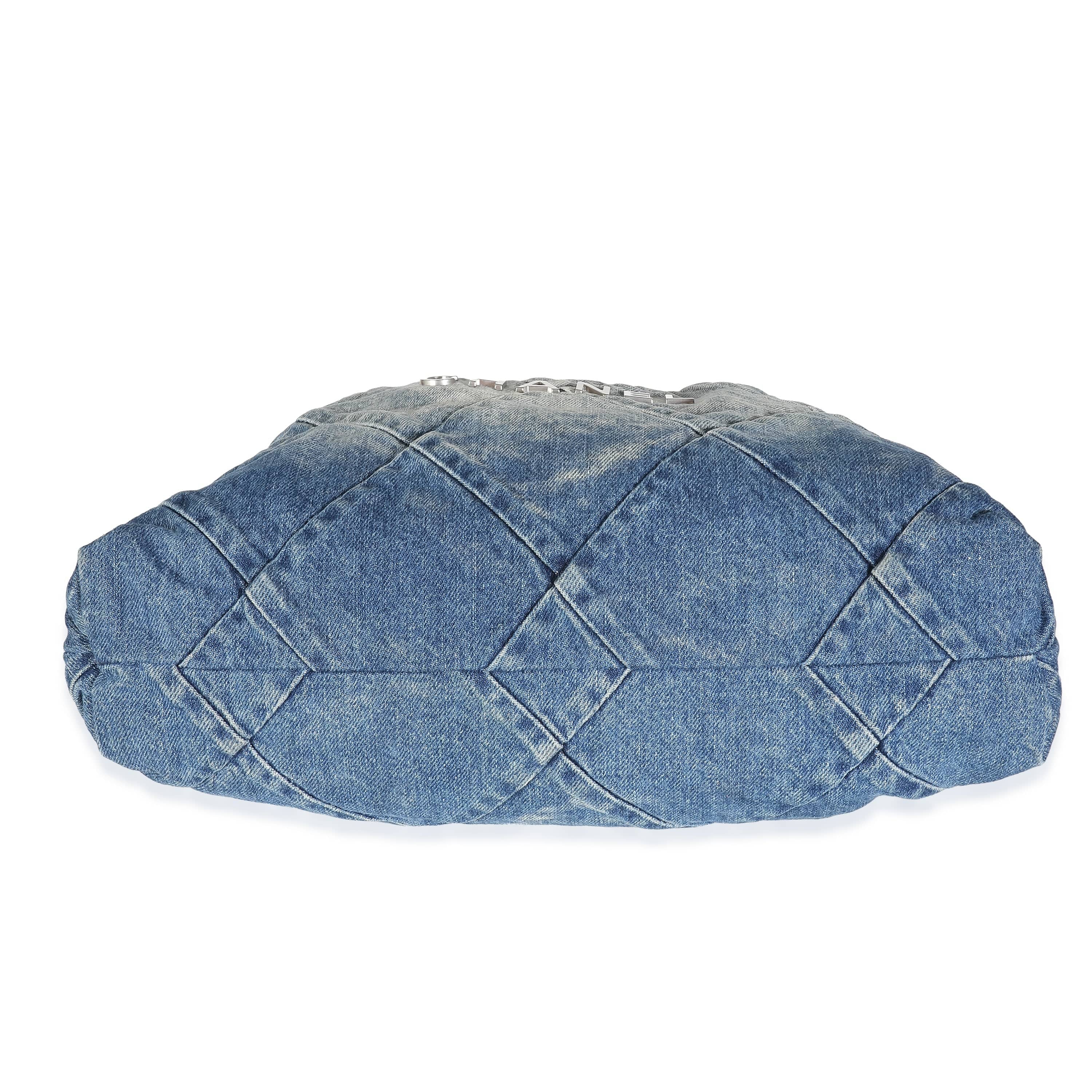 Chanel Blue Quilted Denim Medium Chanel 22 Hobo