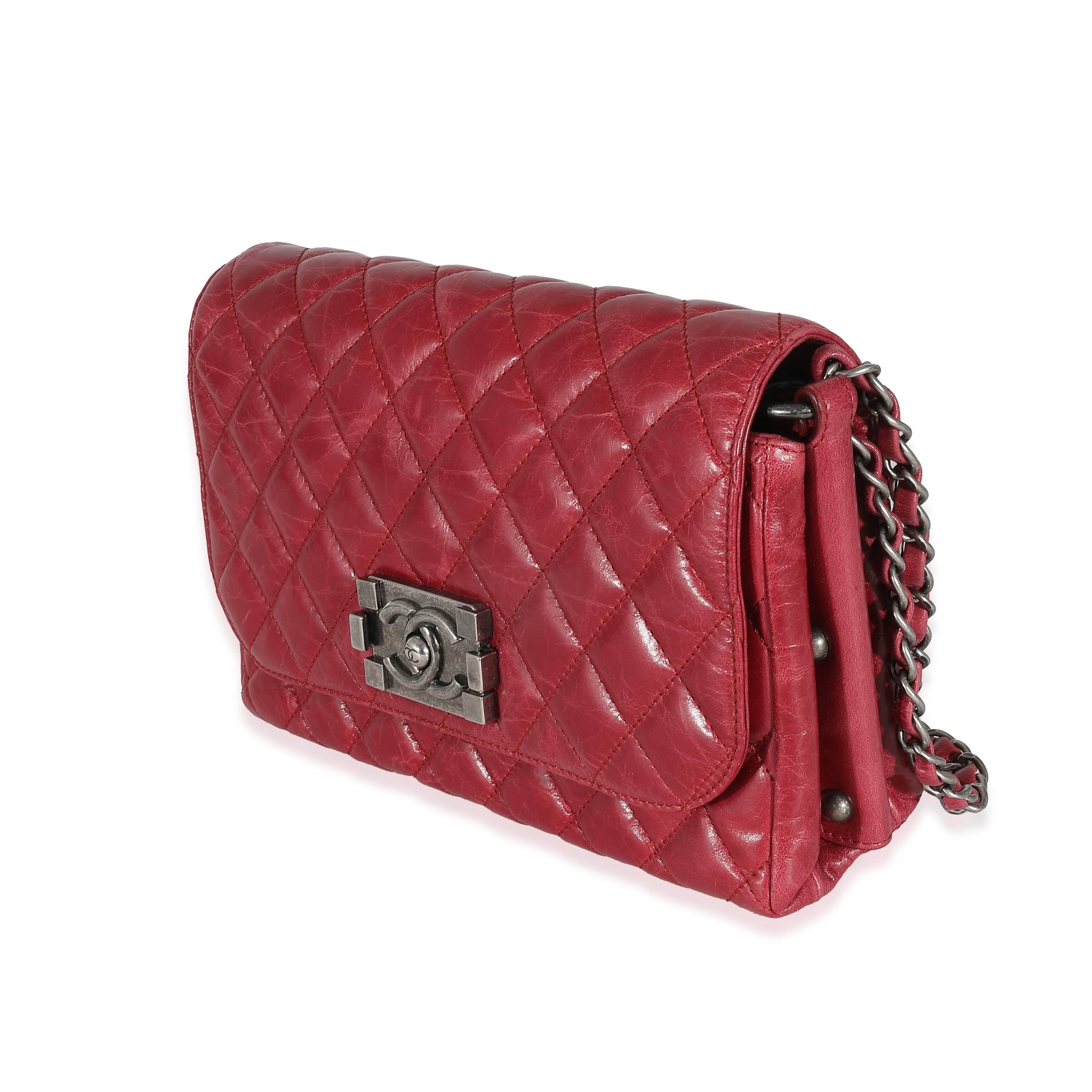 Chanel Chanel 12P Red Glazed Calfskin Veau Brilliante Flap Bag