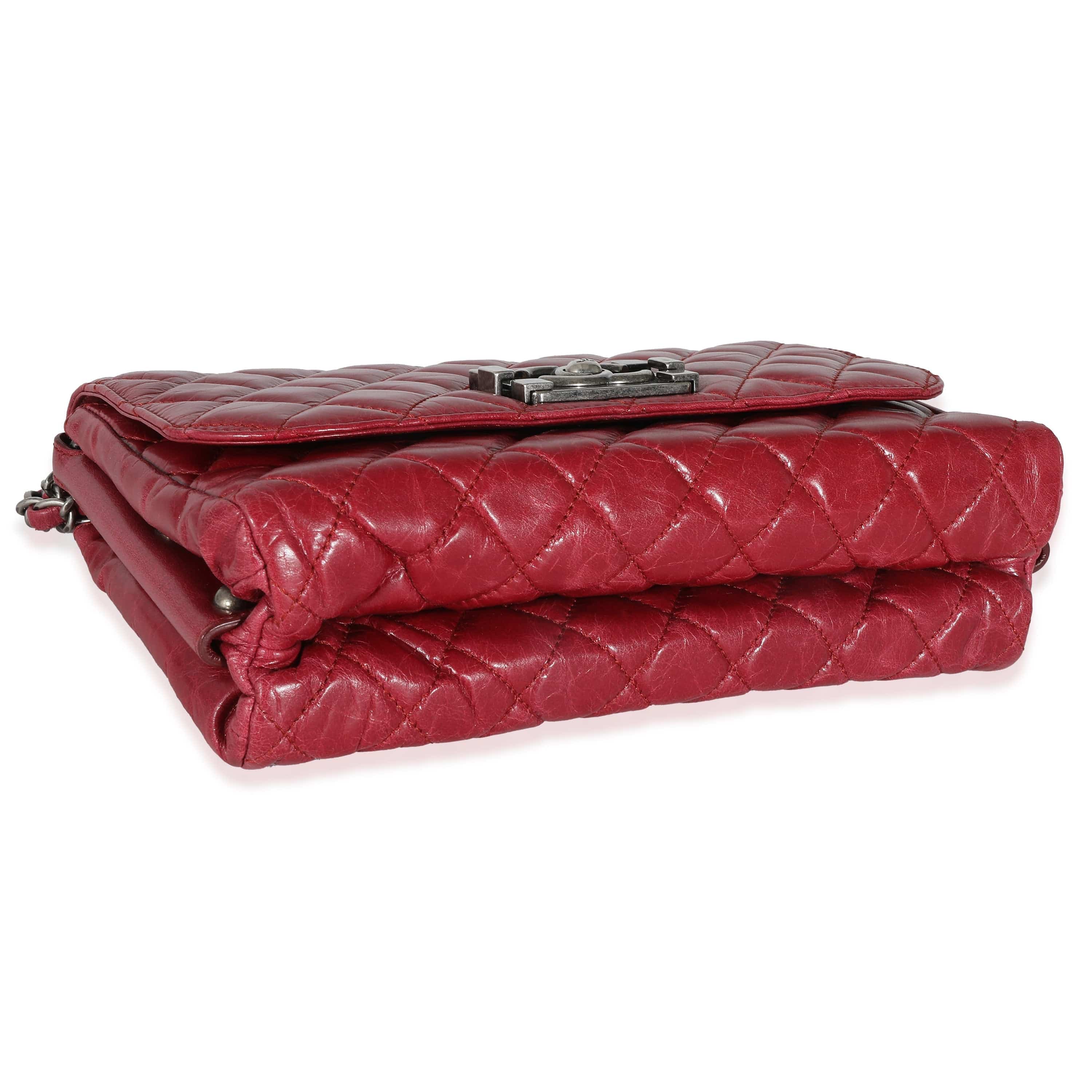 Chanel Chanel 12P Red Glazed Calfskin Veau Brilliante Flap Bag