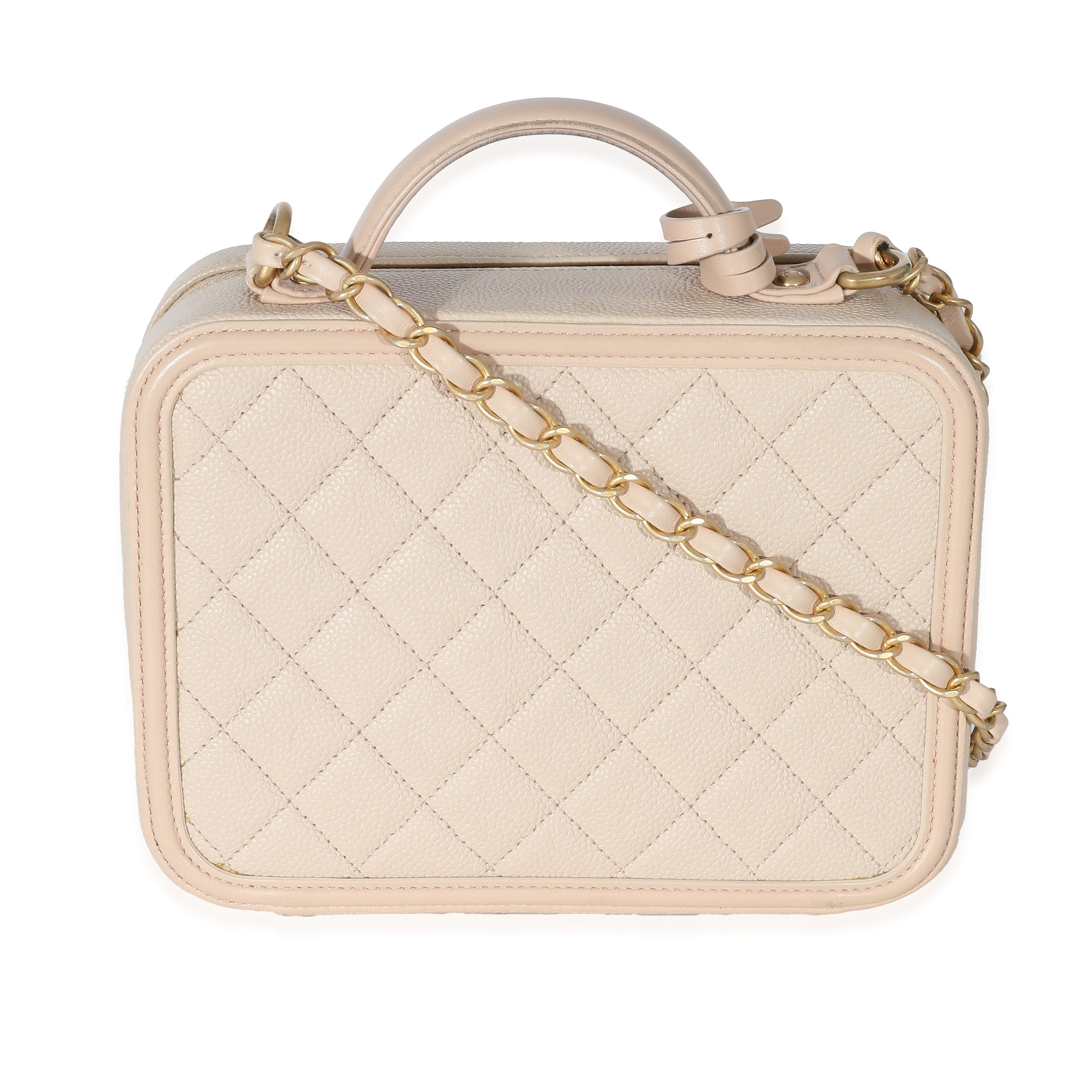 Chanel Chanel Beige Quilred Caviar Medium Filigree Vanity Case