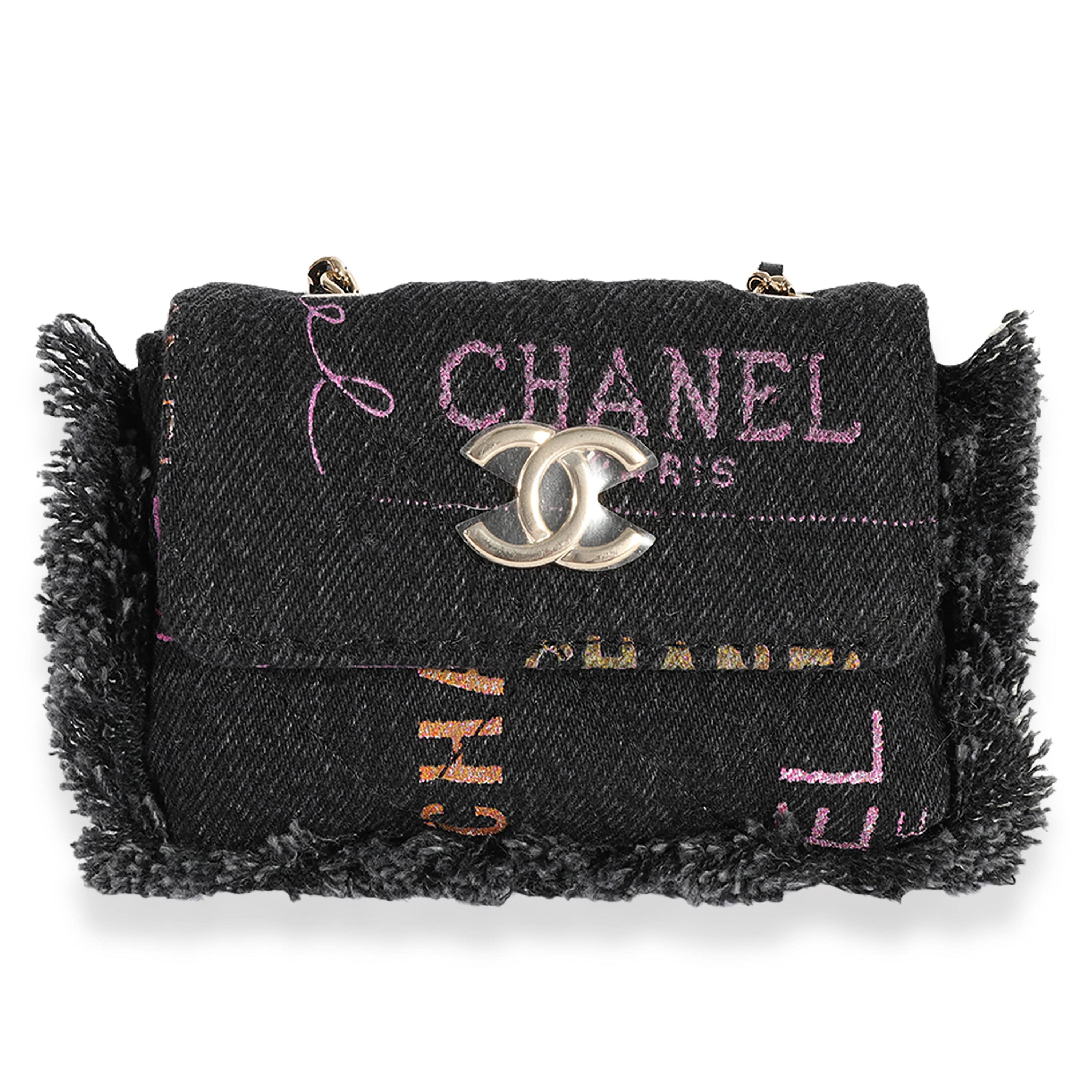 Chanel Chanel Black and Multicolor Quilted Denim Mood Belt Bag