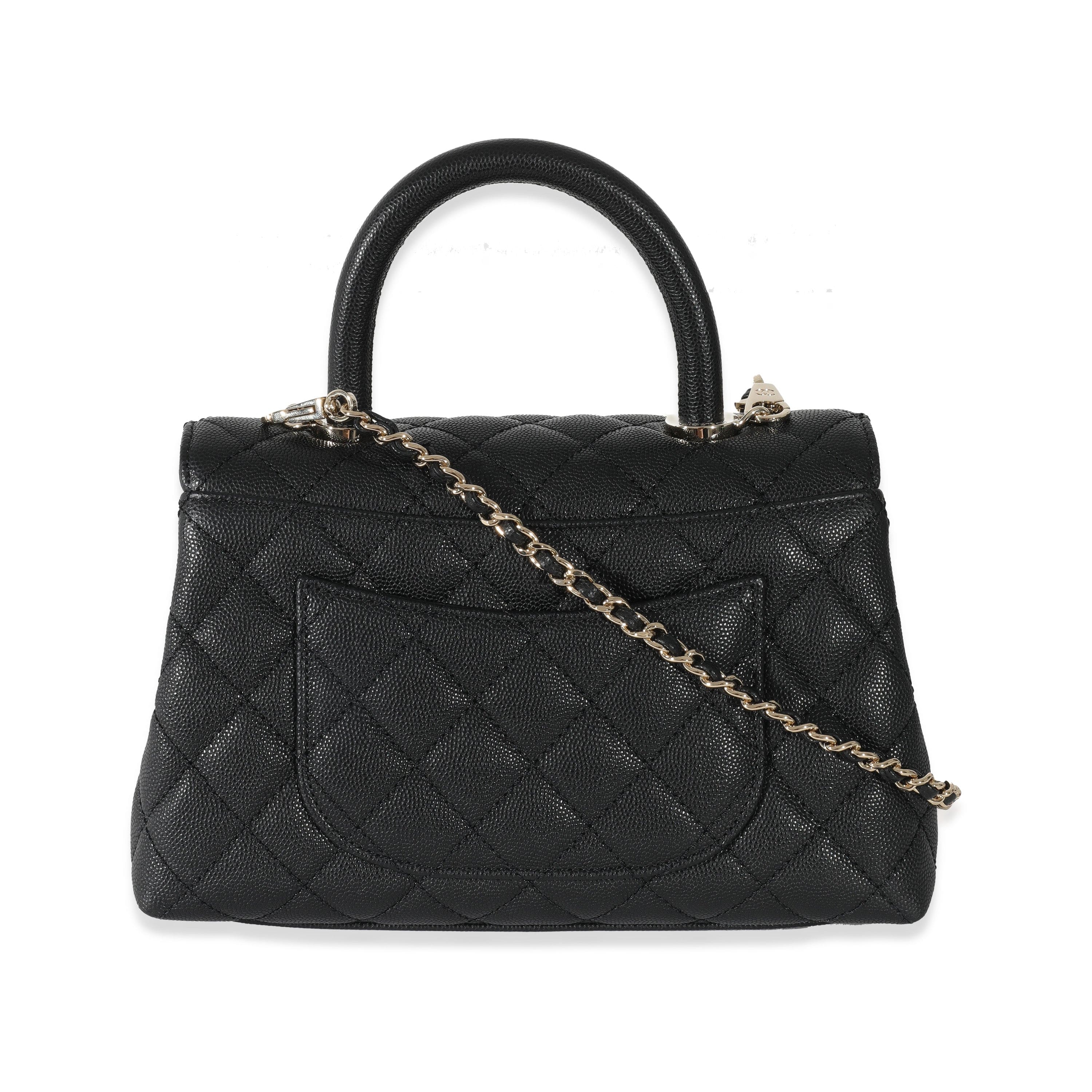 Chanel Chanel Black Caviar Quilted Small Coco Top Handle Flap Bag