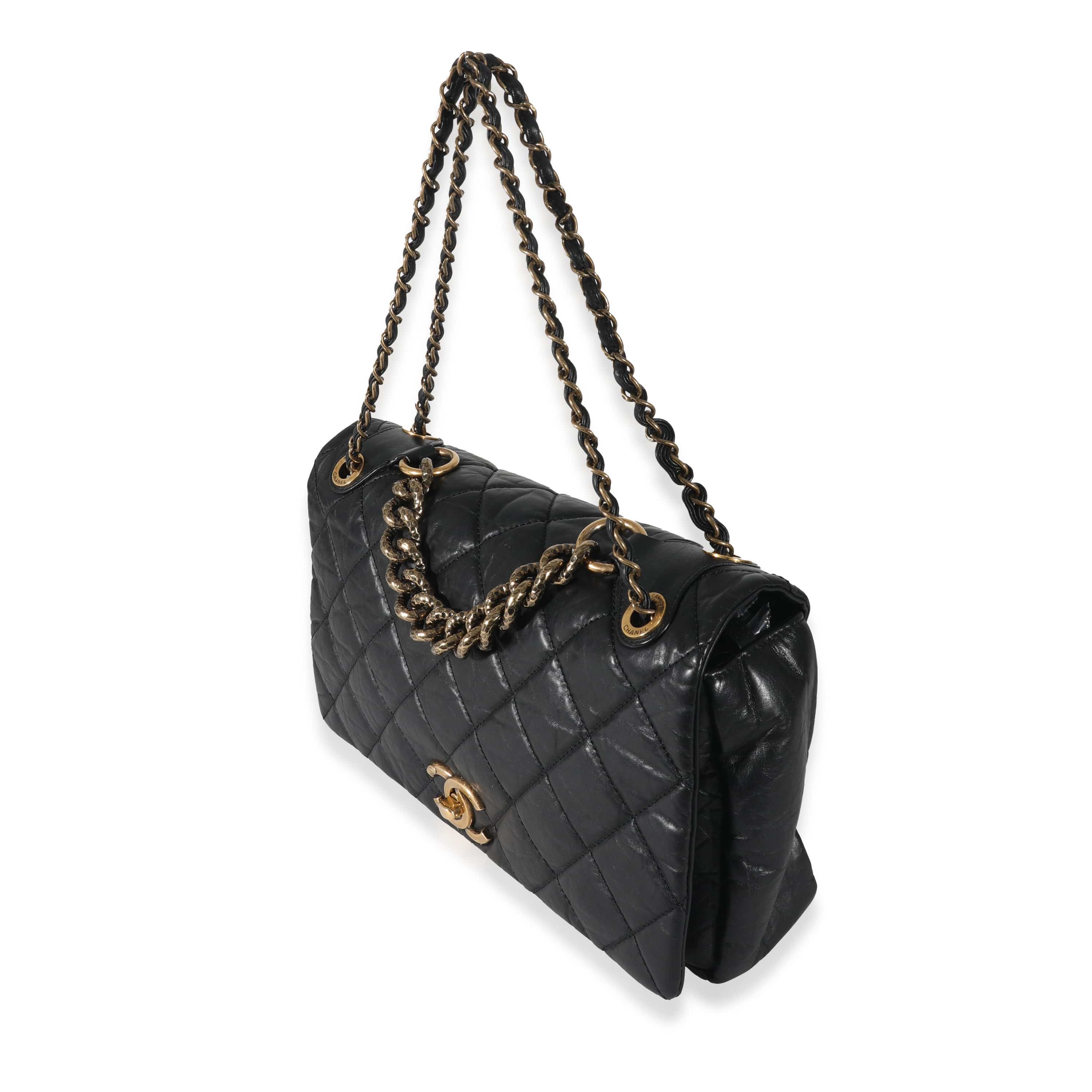 Chanel Chanel Black Quilted Calfskin Medium Pondicherry Flap Bag