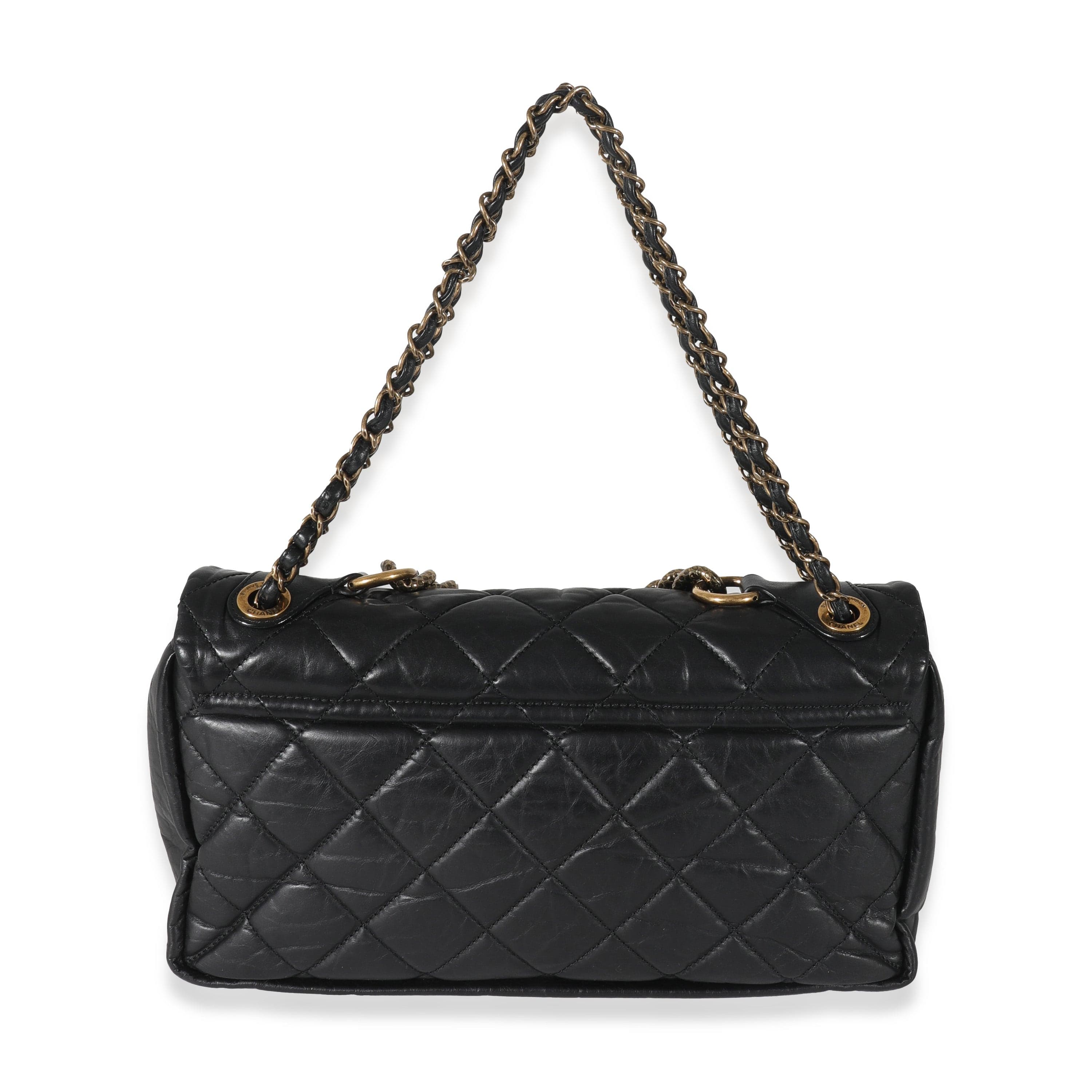 Chanel Chanel Black Quilted Calfskin Medium Pondicherry Flap Bag