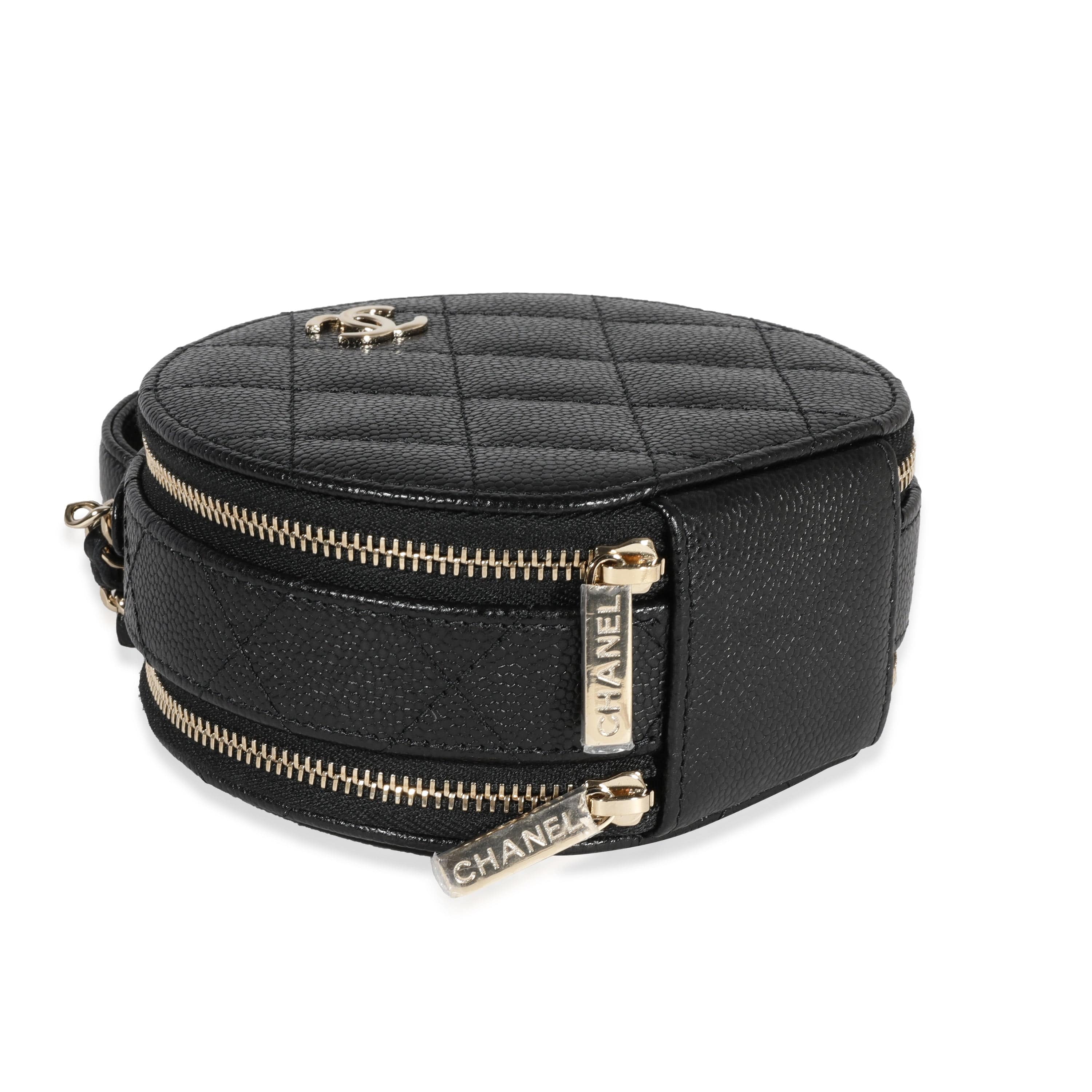 Chanel Chanel Black Quilted Caviar Handle With Care Vanity Bag