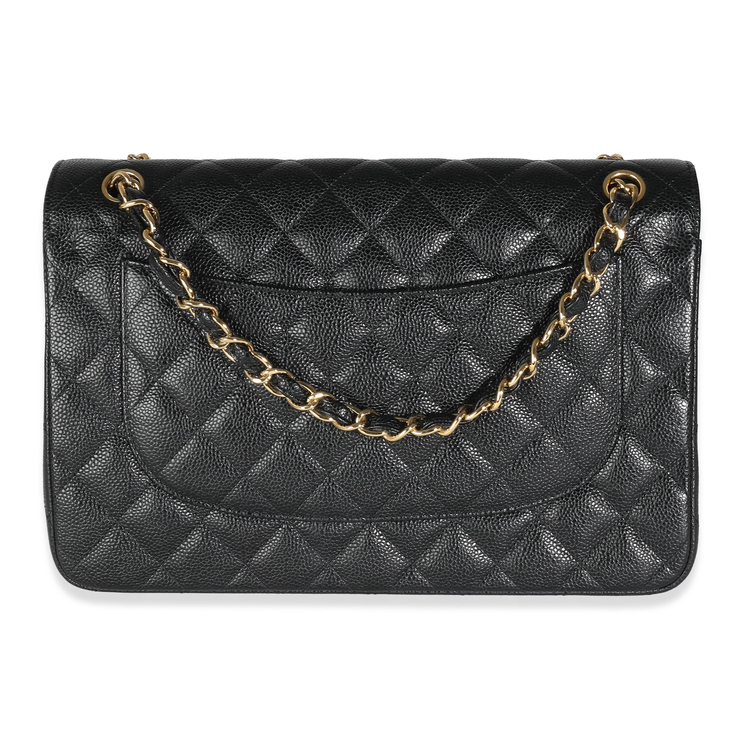 Chanel Chanel Black Quilted Caviar Jumbo Classic Double Flap Bag