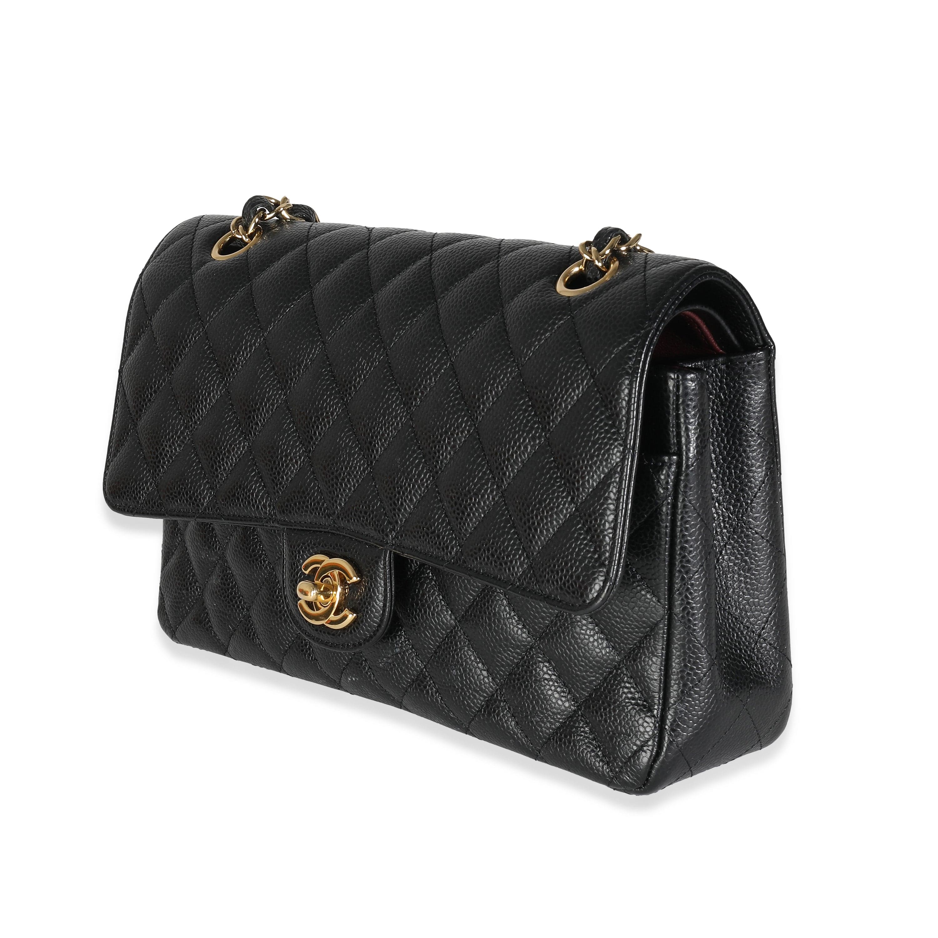 Chanel Chanel Black Quilted Caviar Medium Classic Double Flap Bag