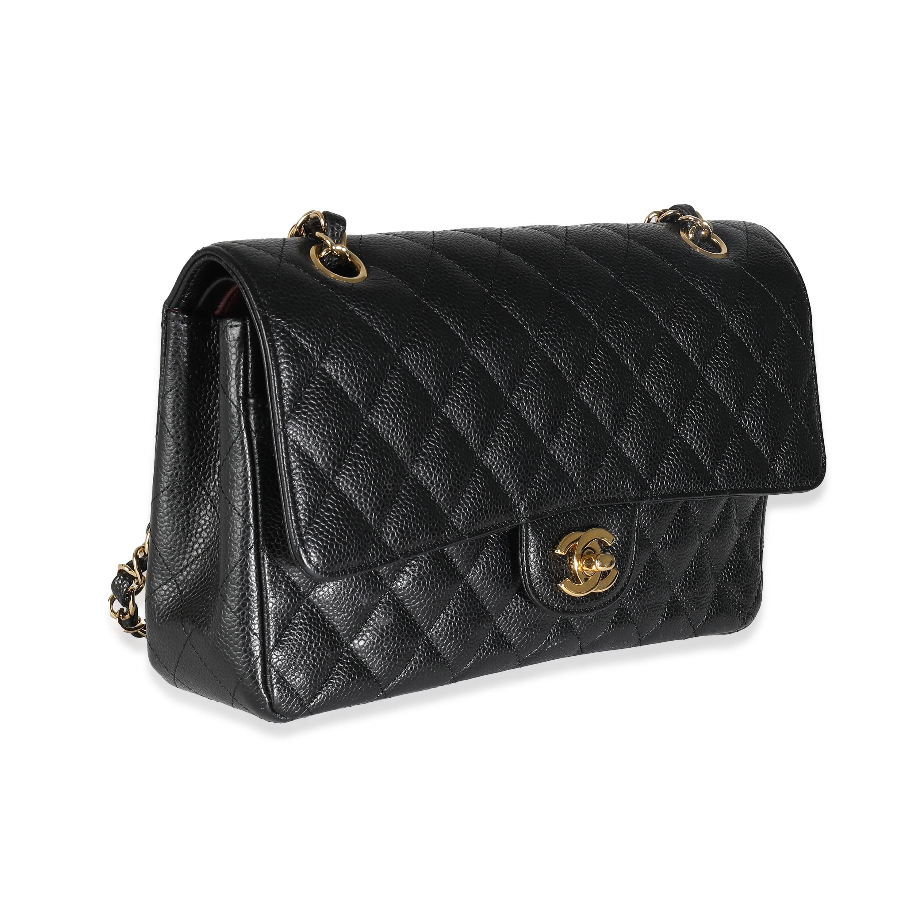 Chanel Chanel Black Quilted Caviar Medium Classic Double Flap Bag