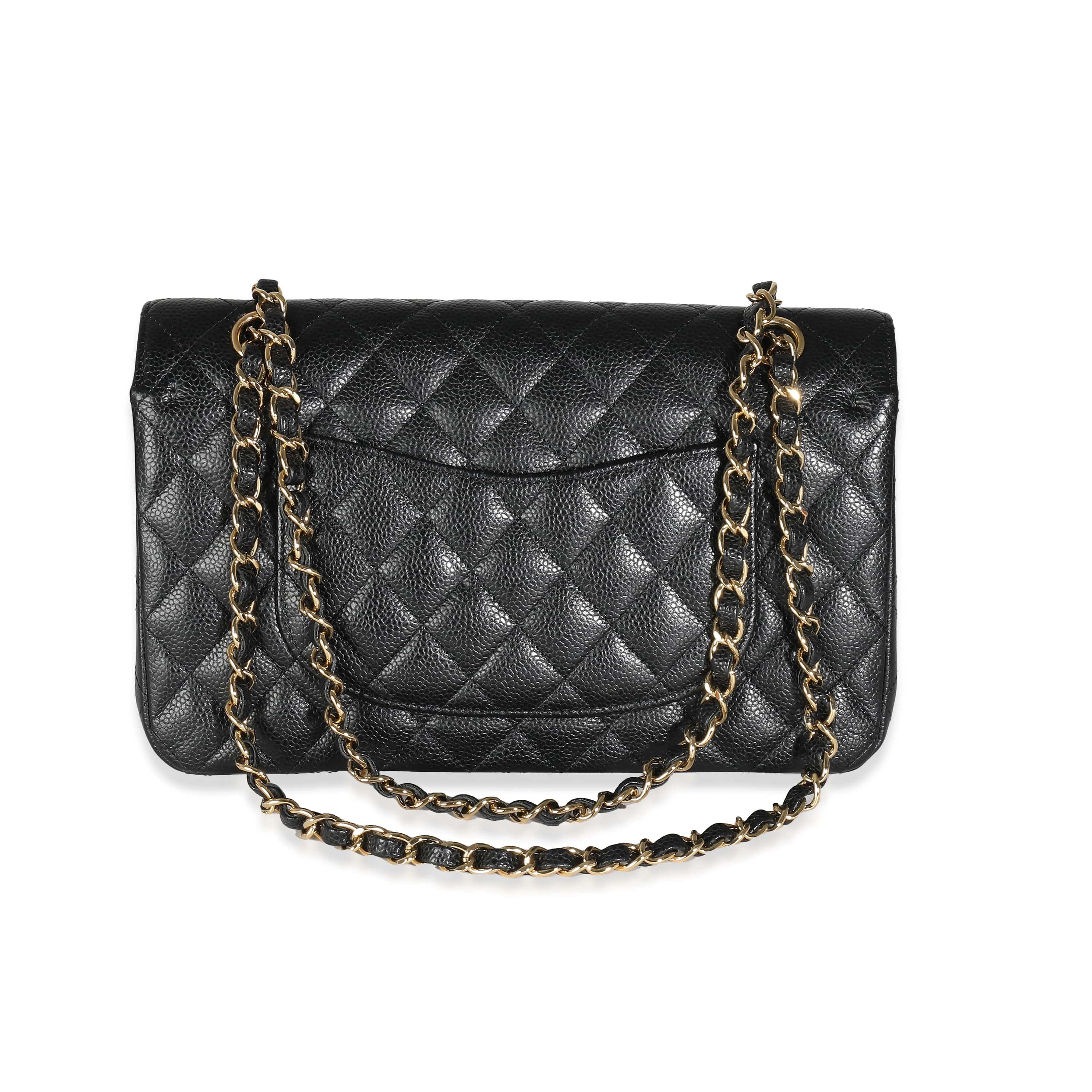 Chanel Chanel Black Quilted Caviar Medium Classic Double Flap Bag