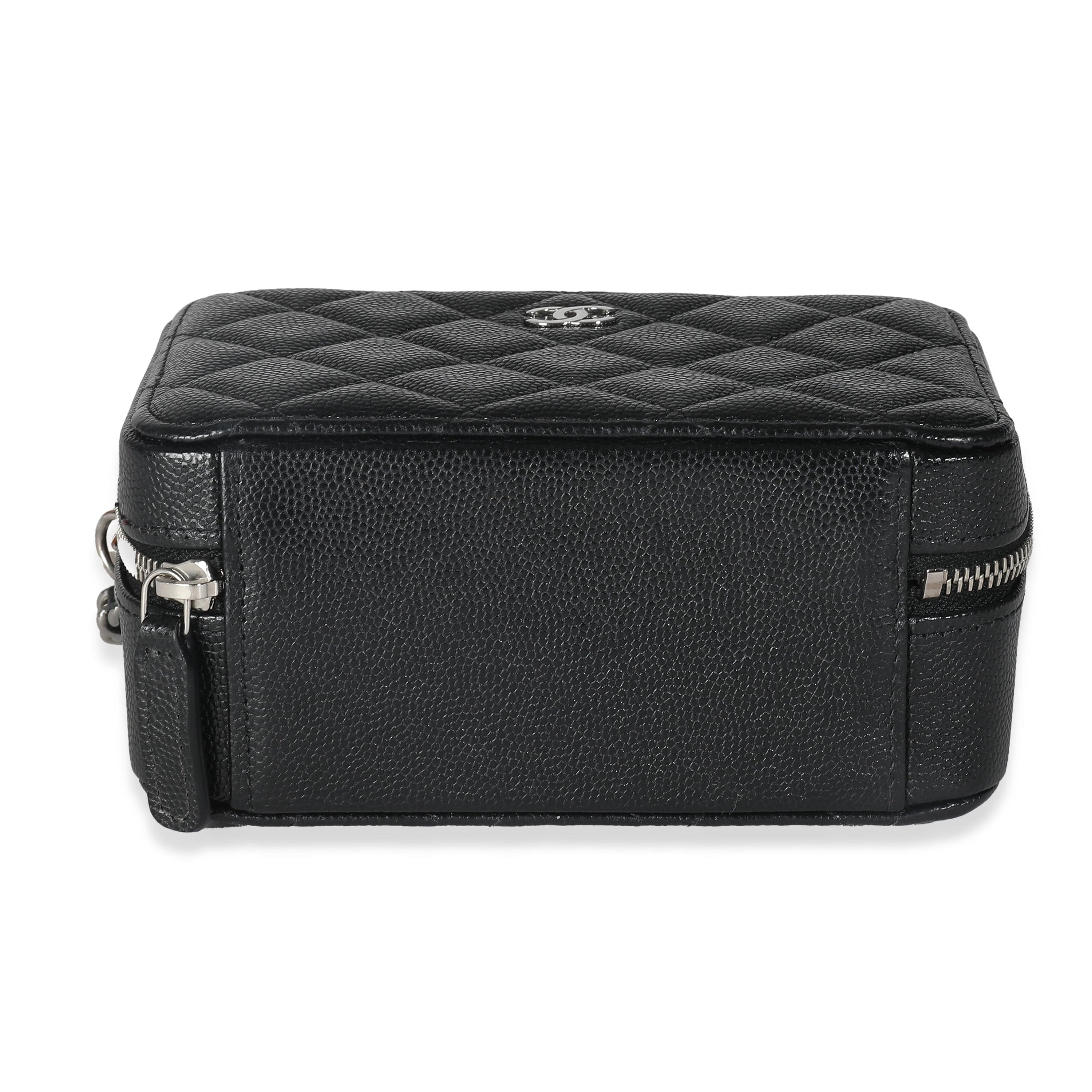 Chanel Chanel Black Quilted Caviar Square Zip Around Camera Bag