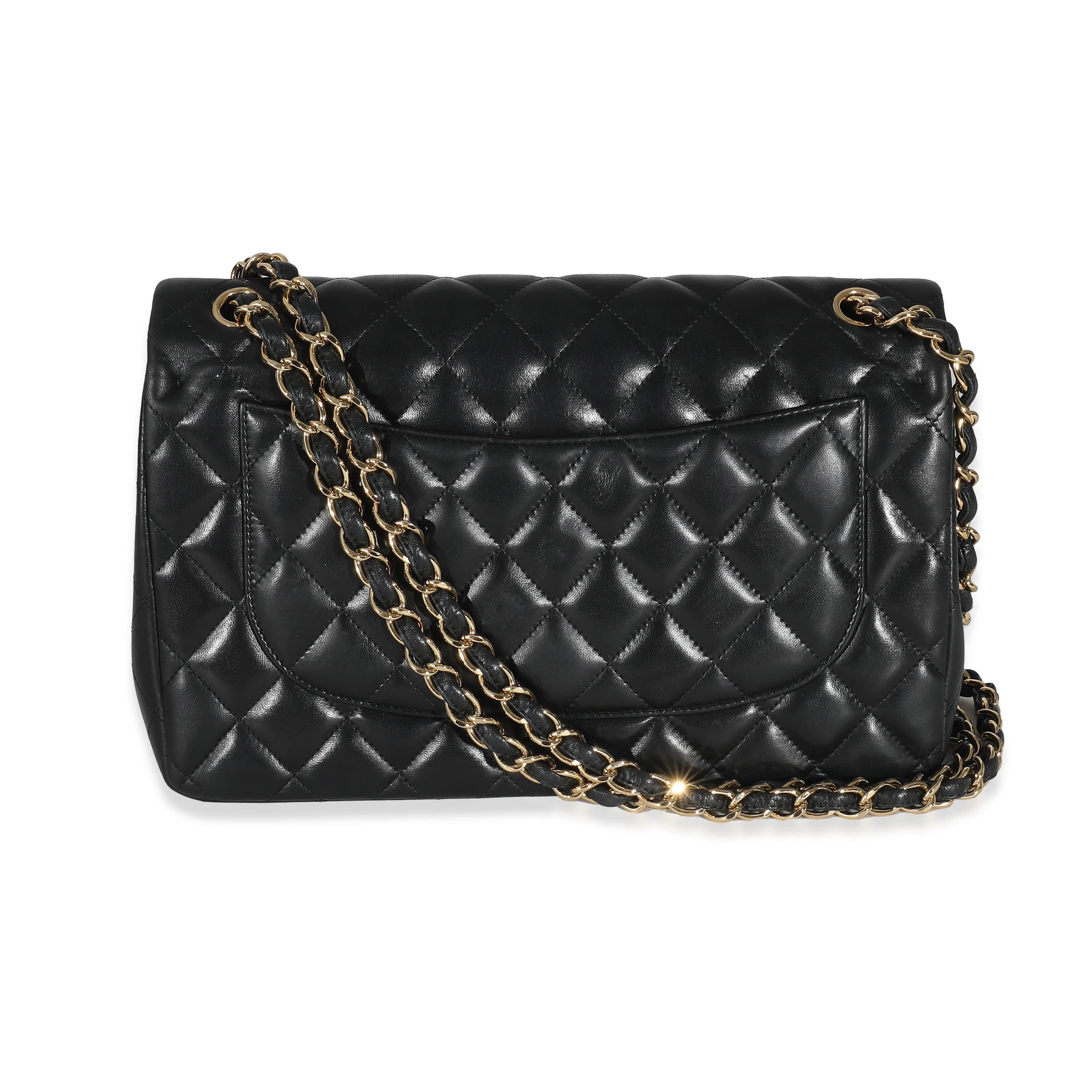 Chanel Chanel Black Quilted Lambskin Jumbo Double Flap Bag