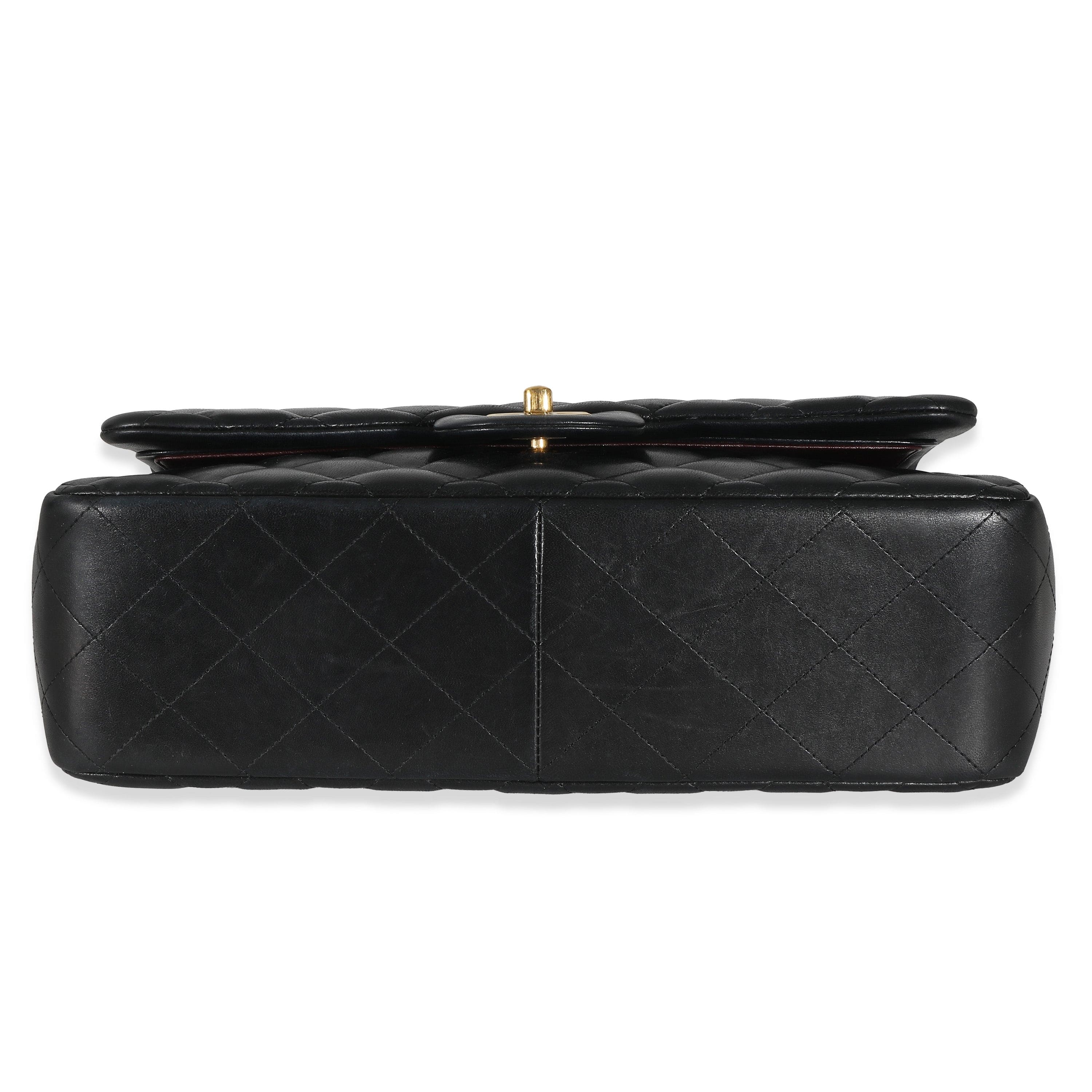 Chanel Chanel Black Quilted Lambskin Jumbo Double Flap Bag