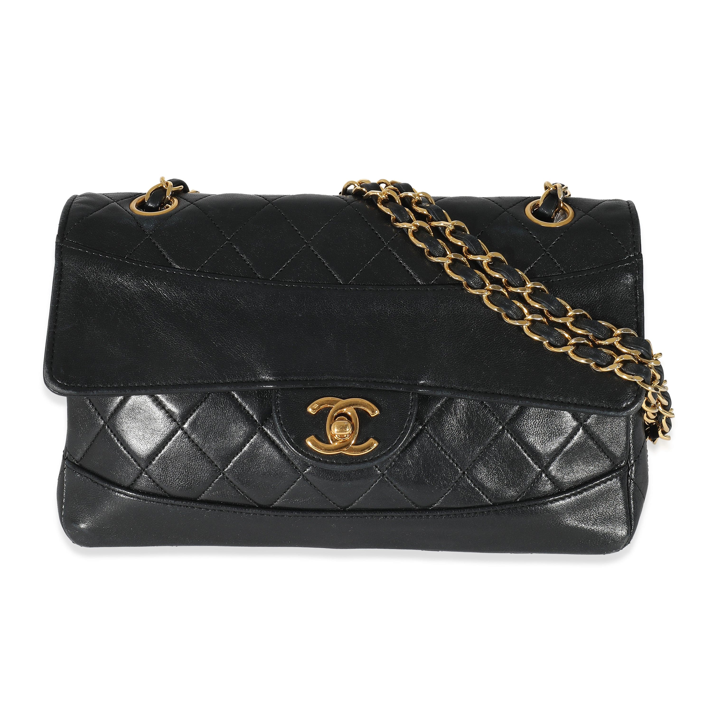 Chanel Chanel Black Quilted Lambskin Medium Flap Bag