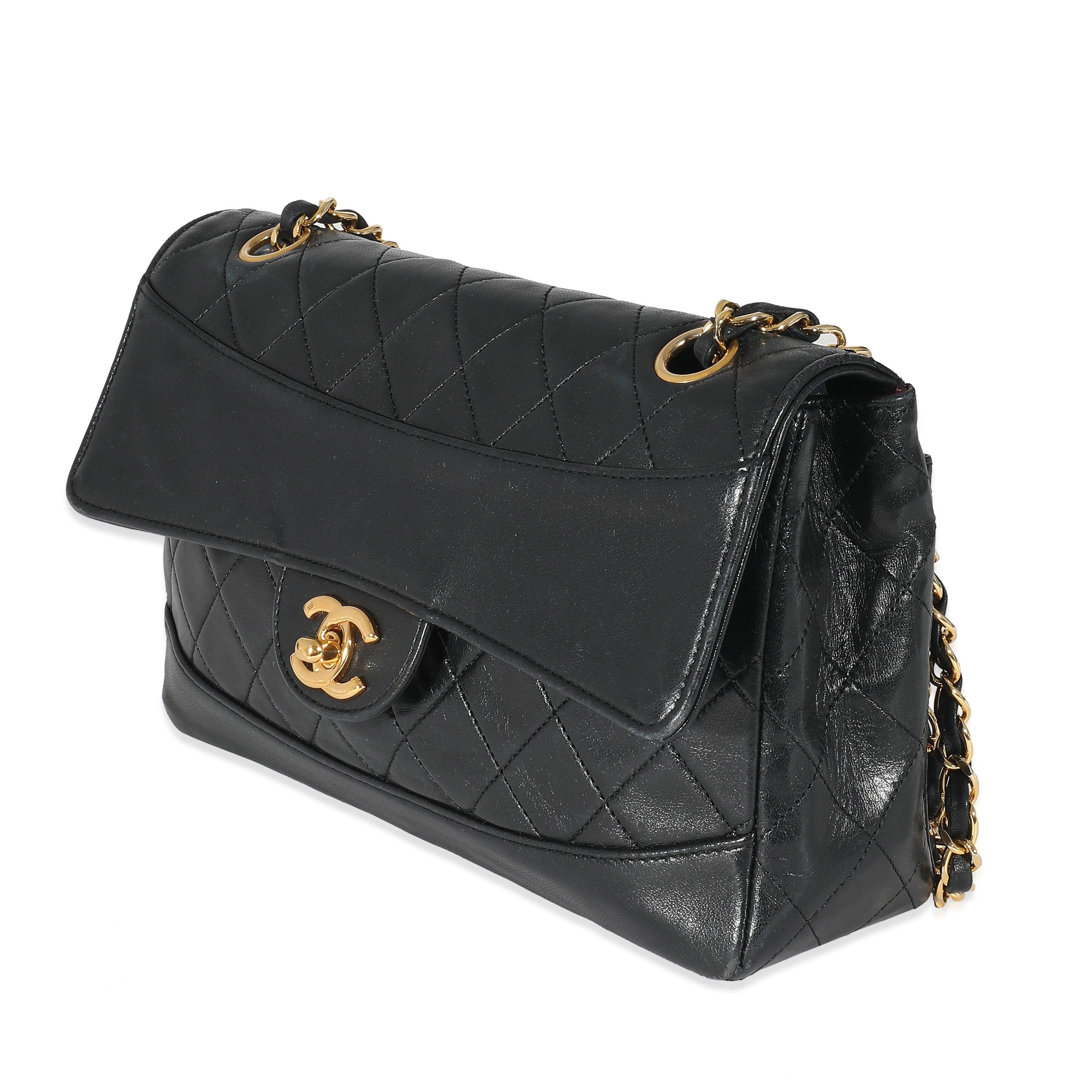 Chanel Chanel Black Quilted Lambskin Medium Flap Bag