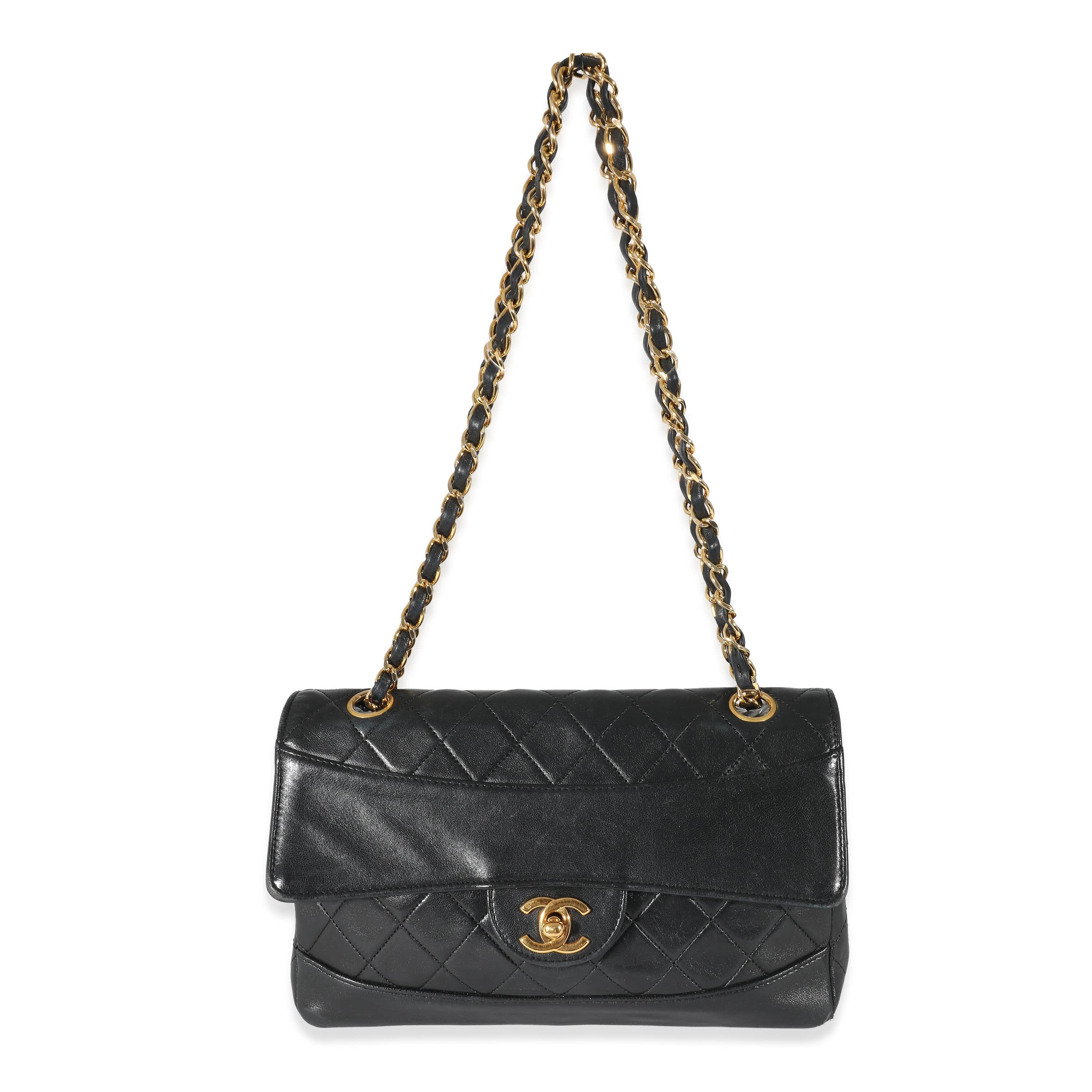 Chanel Chanel Black Quilted Lambskin Medium Flap Bag