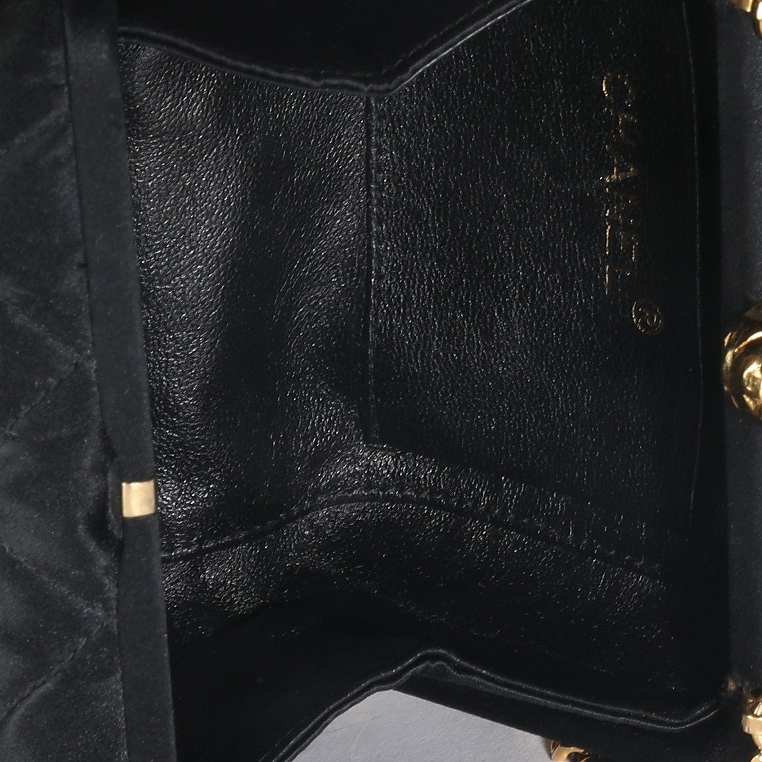 Chanel Chanel Black Quilted Satin CC Tassel Box Clutch