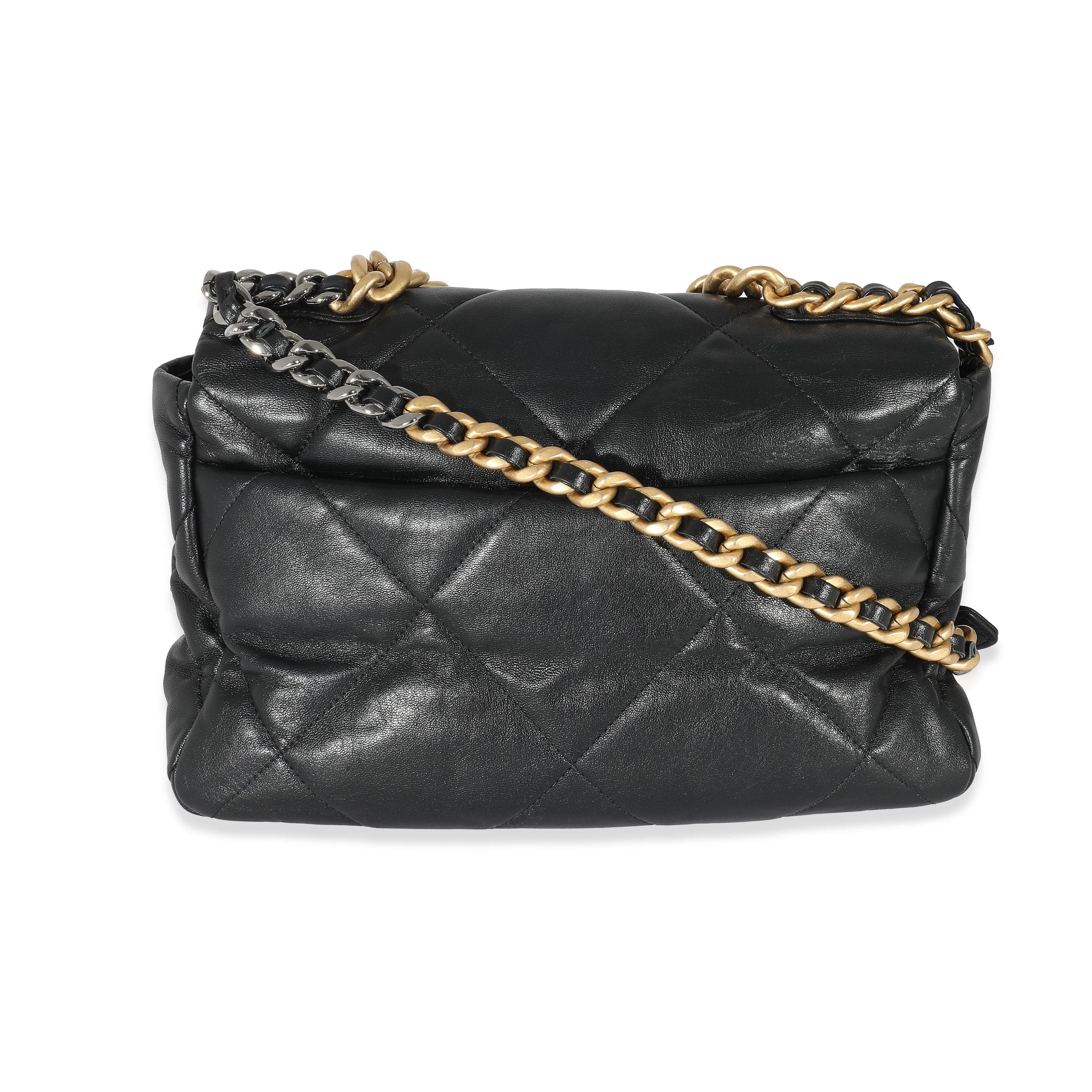 Chanel Chanel Black Shiny Lambskin Chanel 19 Flap Bag