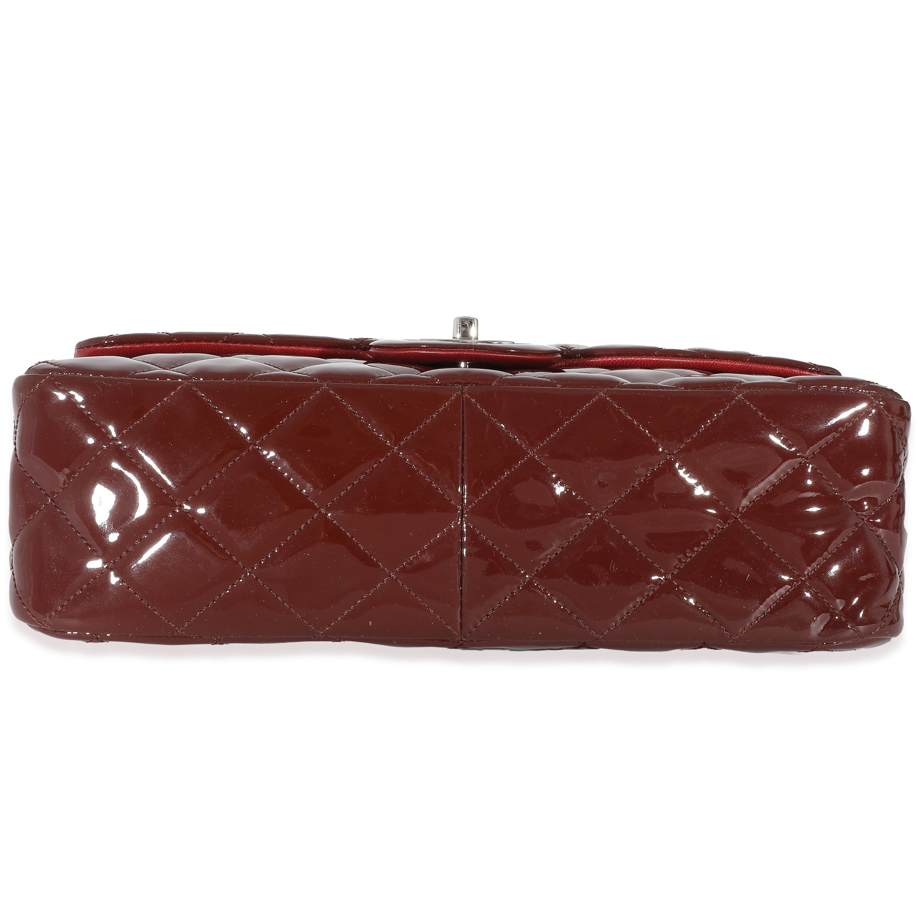 Chanel Chanel Burgundy Patent Jumbo Single Flap Bag