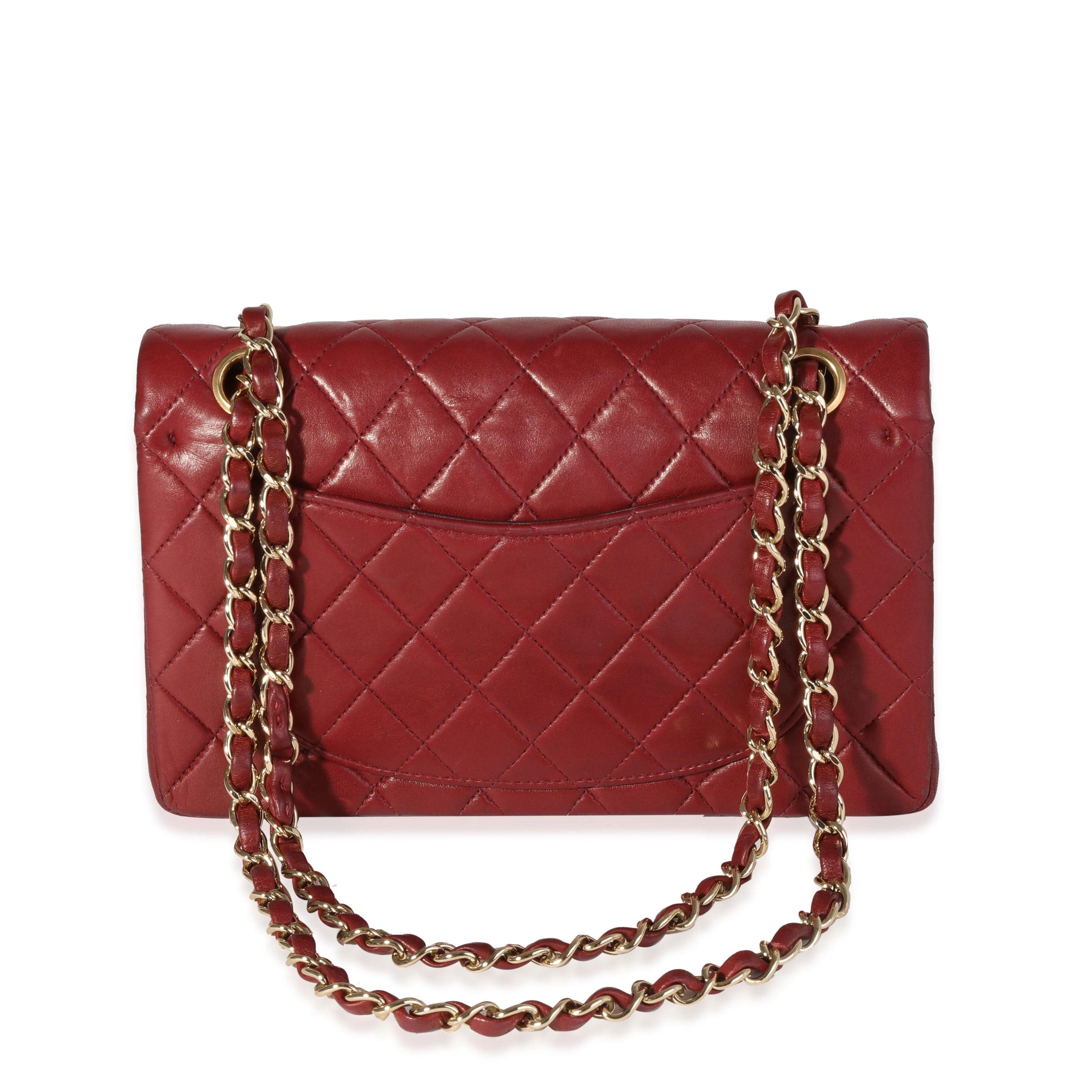 Chanel Chanel Burgundy Quilted Lambskin Small Classic Double Flap Bag