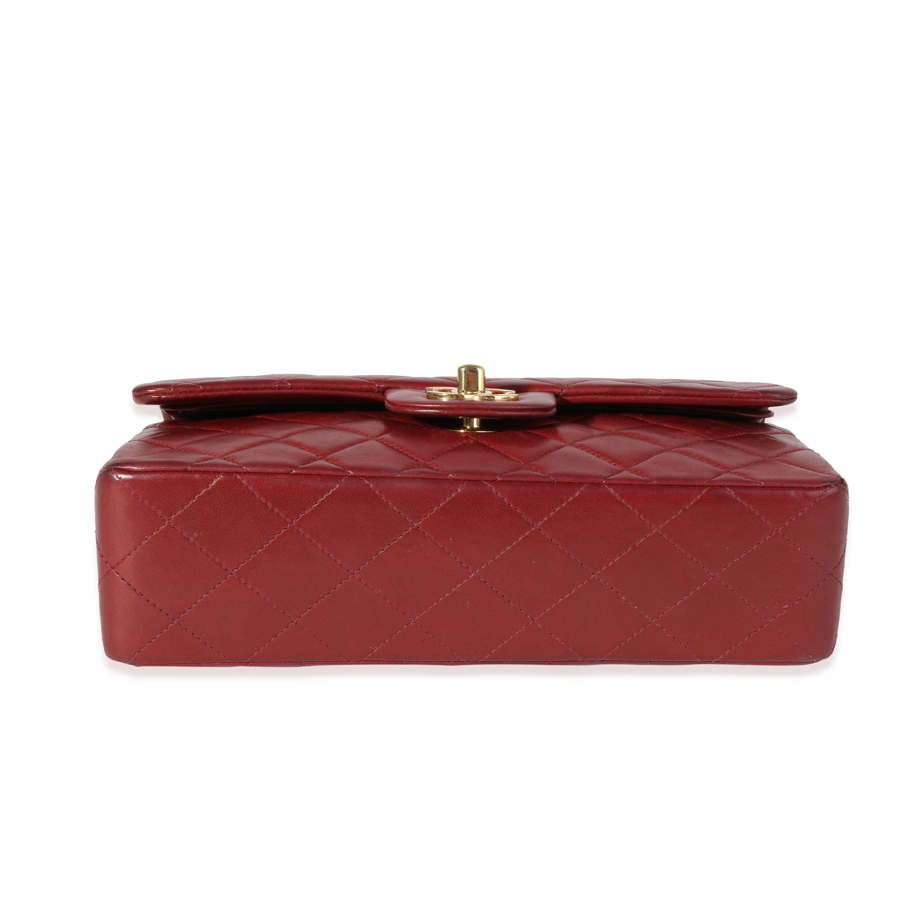 Chanel Chanel Burgundy Quilted Lambskin Small Classic Double Flap Bag