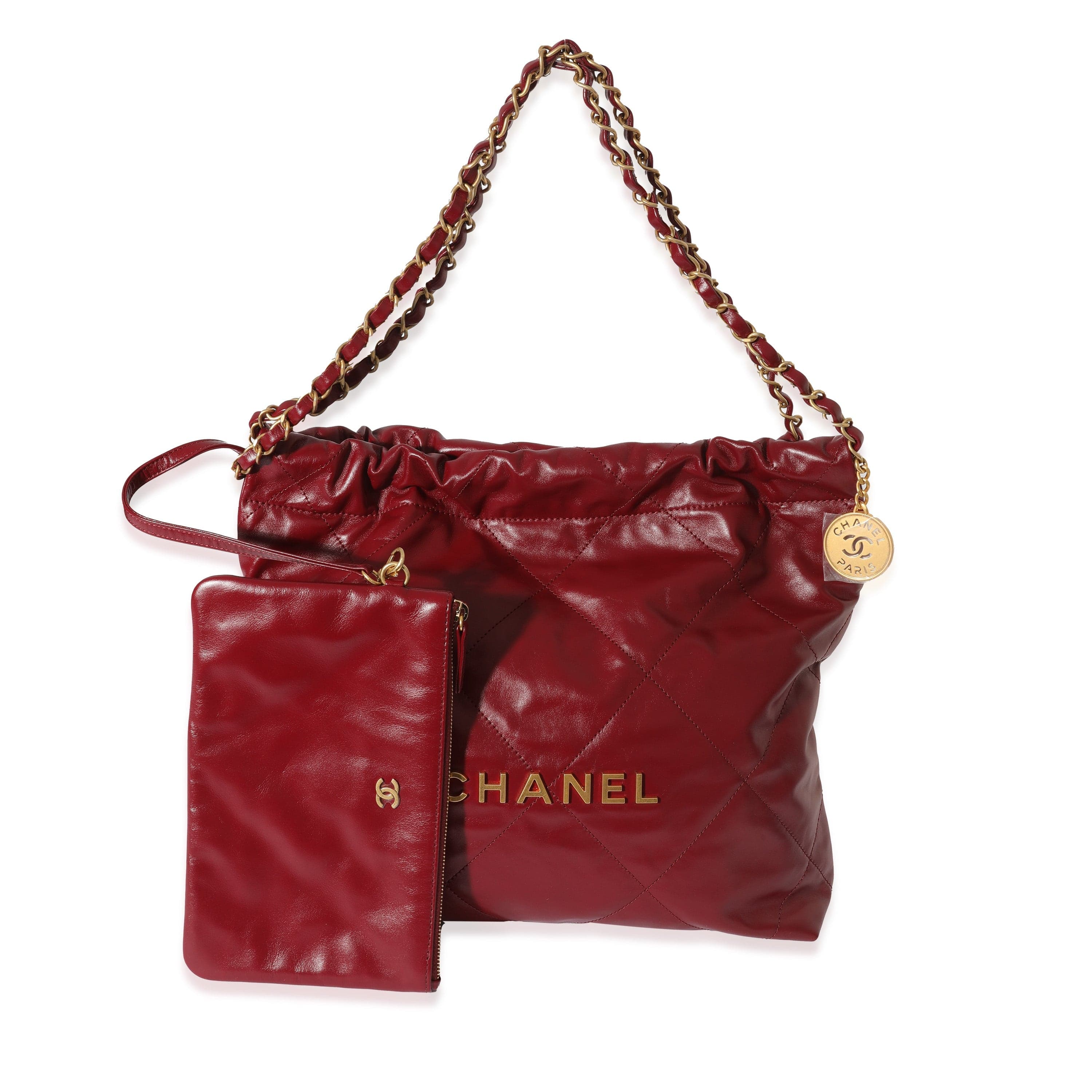 Chanel Chanel Burgundy Shiny Calfskin Small 22