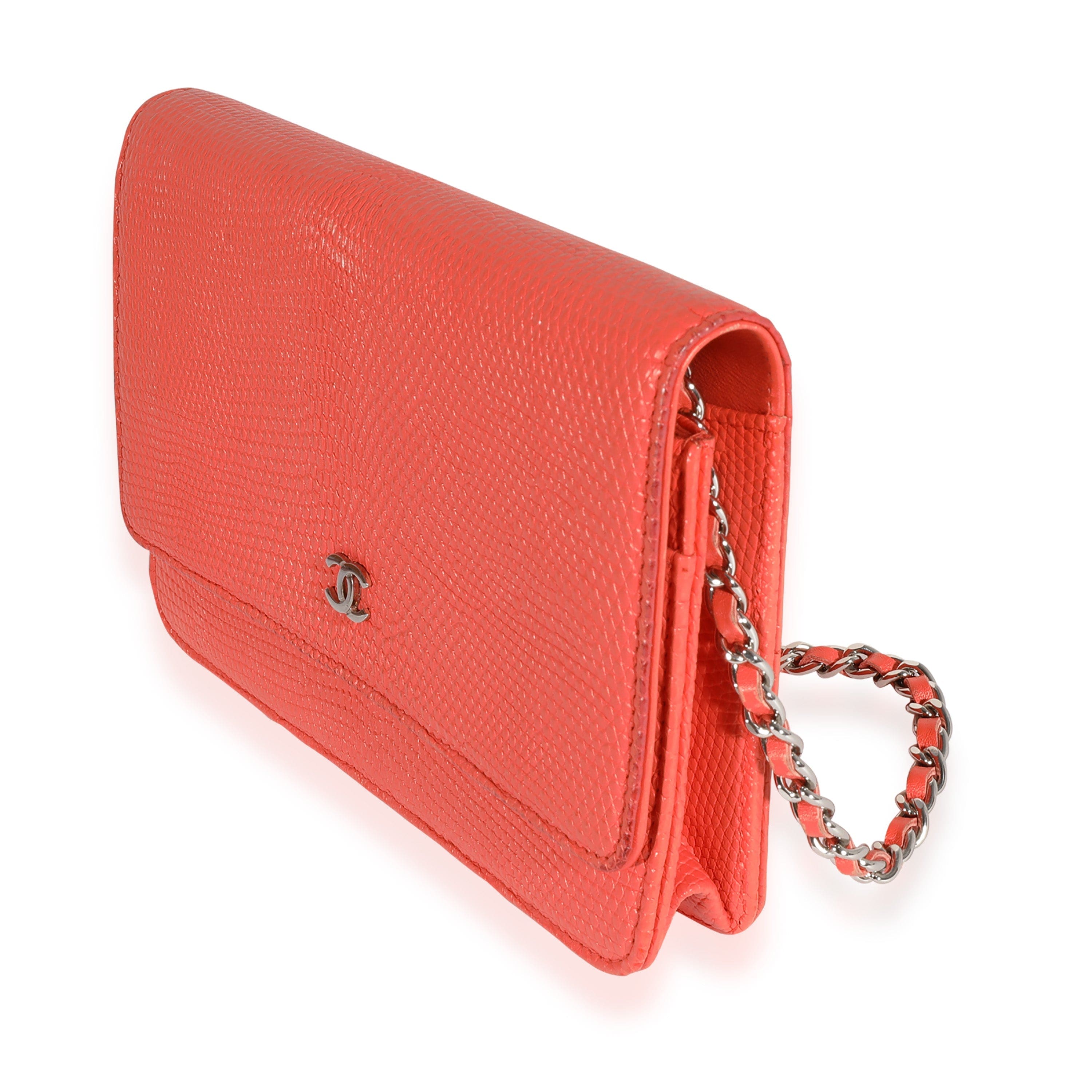 Chanel Chanel Coral Lizard Wallet On Chain