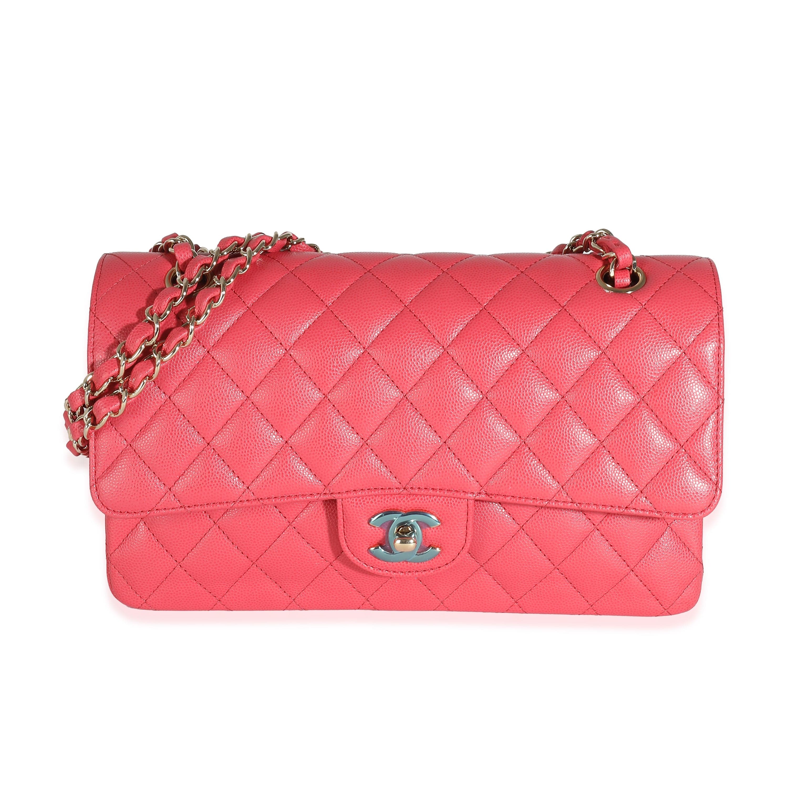 Chanel Chanel Dark Pink Quilted Caviar Medium Classic Double Flap Bag