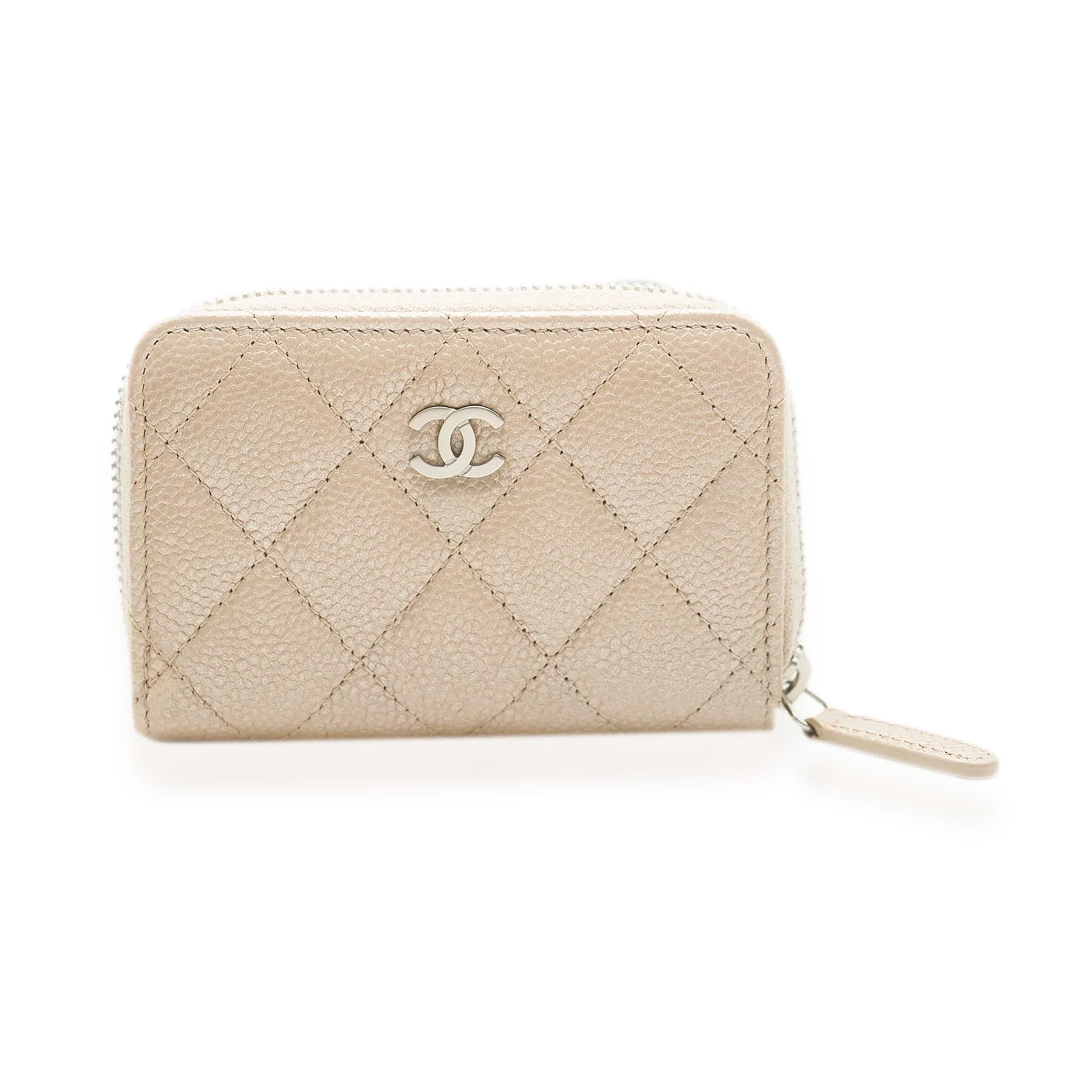 Chanel Chanel Gold Metallic Quilted Caviar Zipped Coin Purse