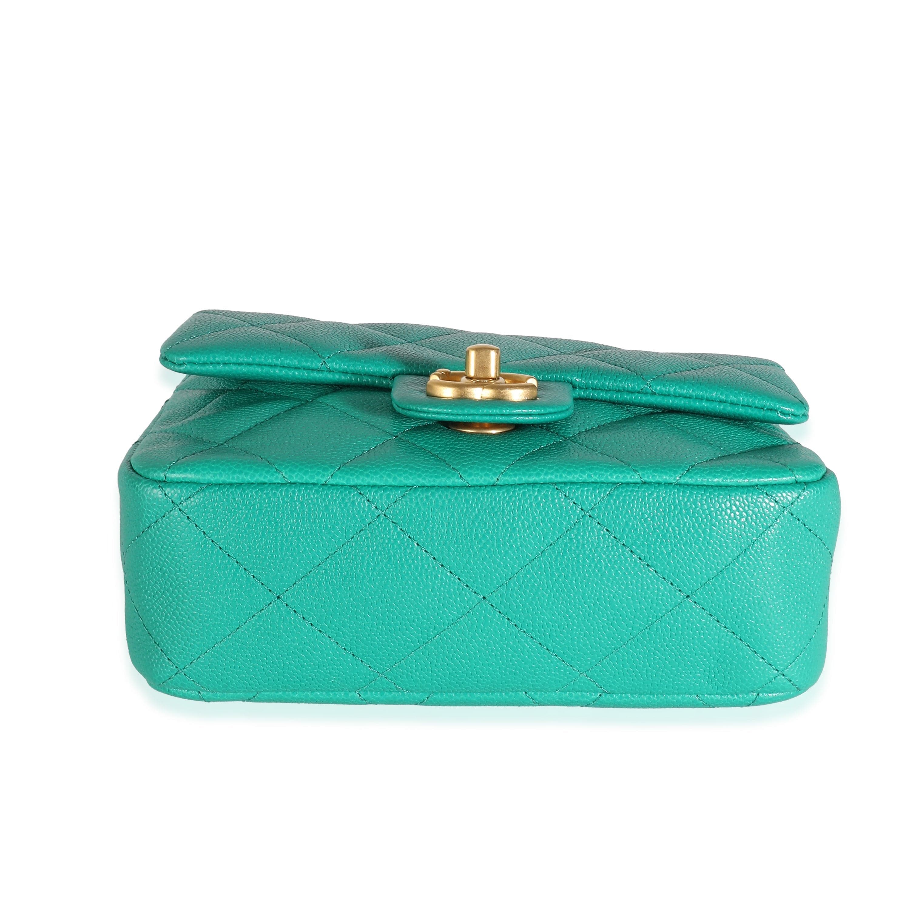 Chanel Chanel Green Quilted Caviar Sweetheart Mini Flap Bag