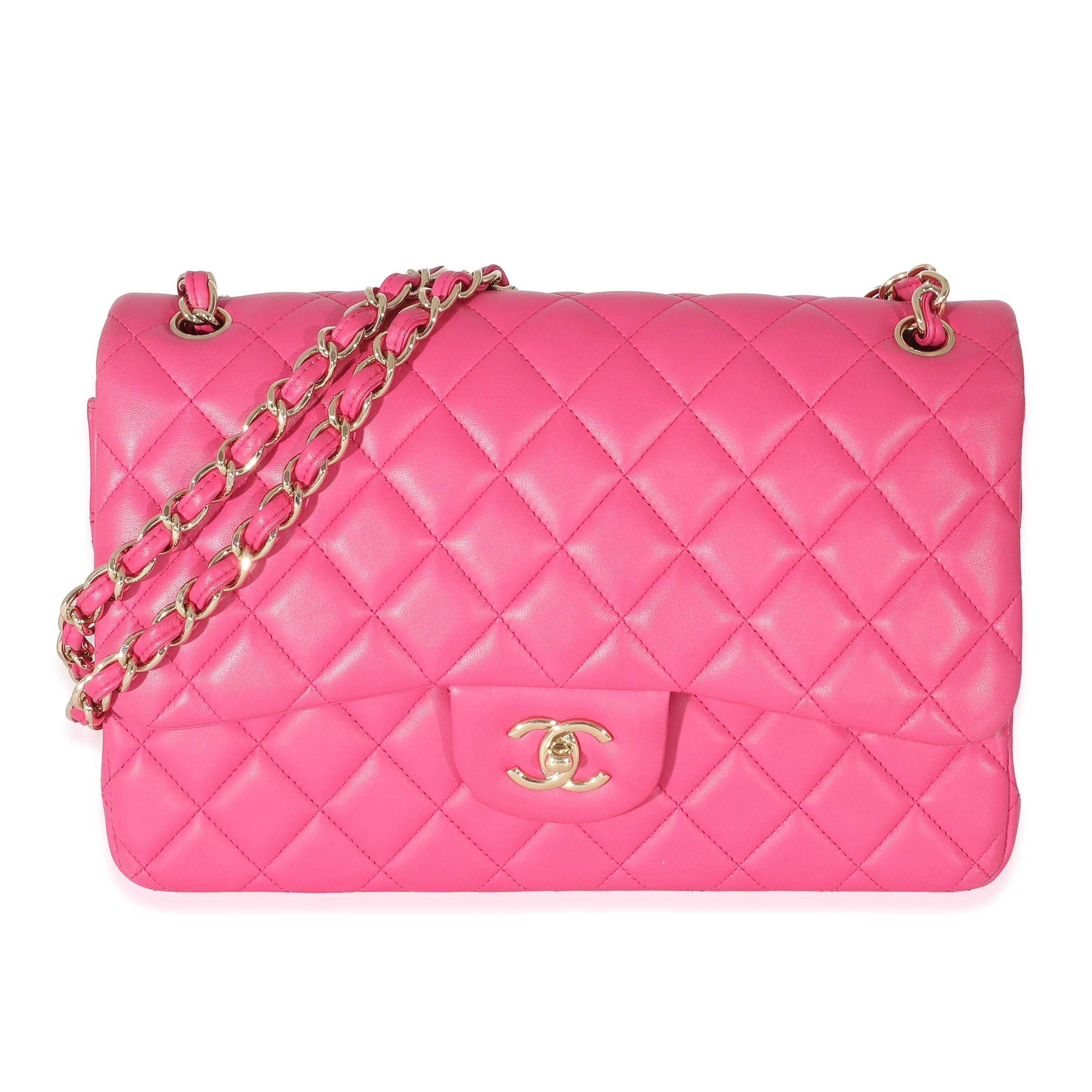 Chanel Chanel Pink Lambskin Jumbo Classic Double Flap Bag