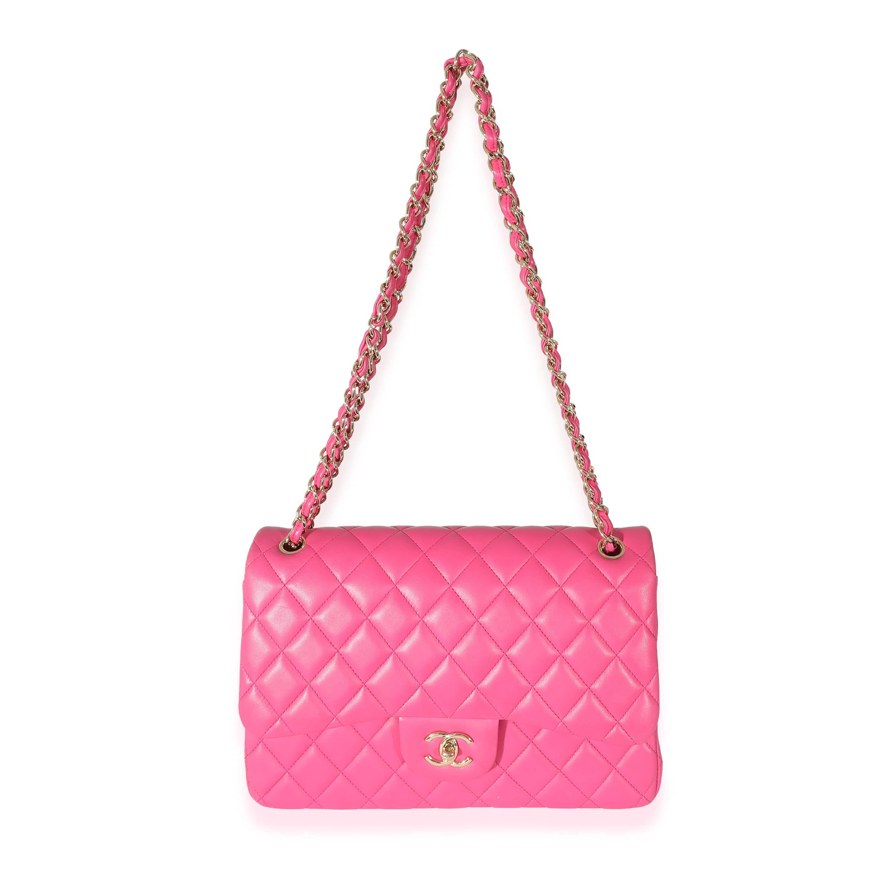 Chanel Chanel Pink Lambskin Jumbo Classic Double Flap Bag