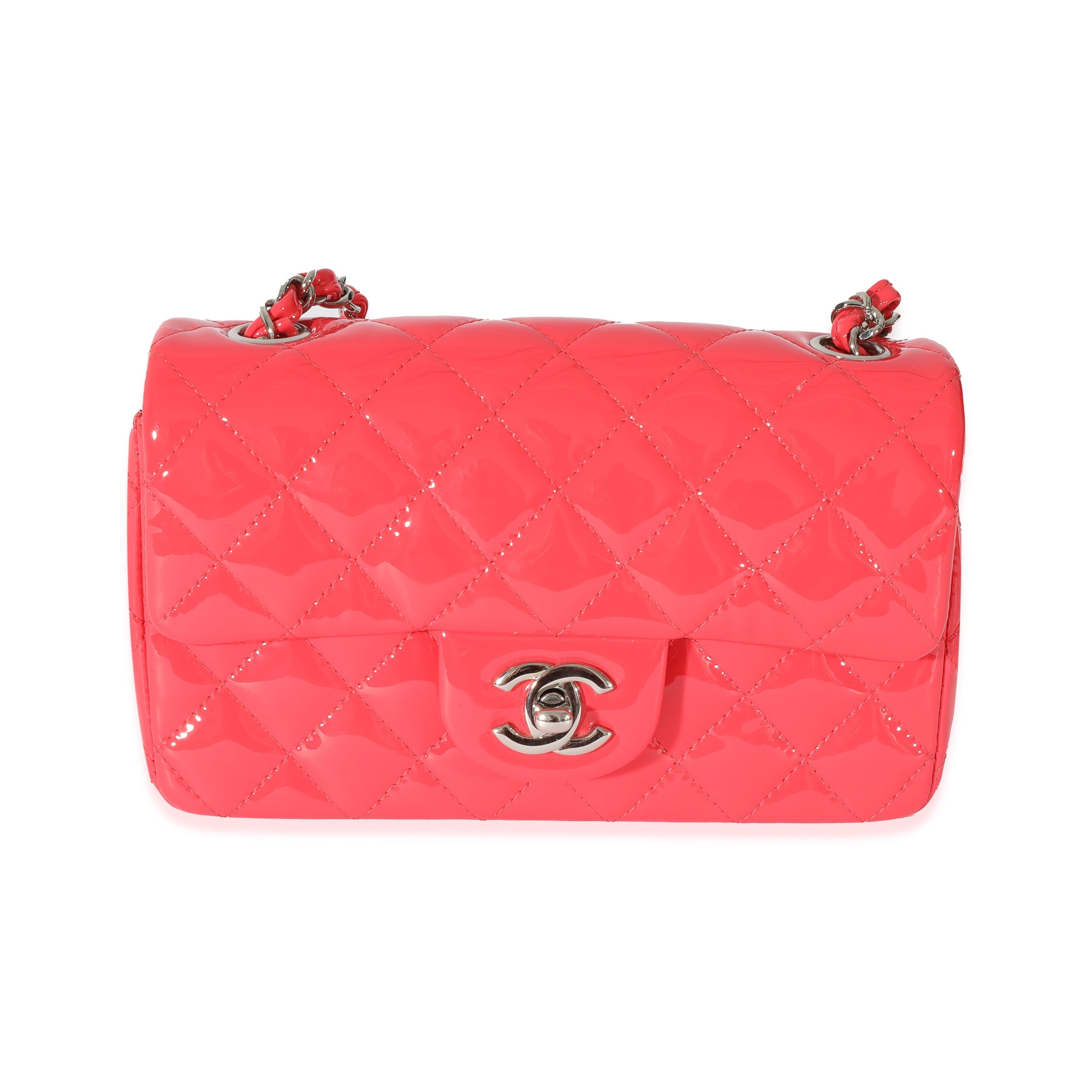 Chanel Chanel Pink Patent Rectangular Mini Flap