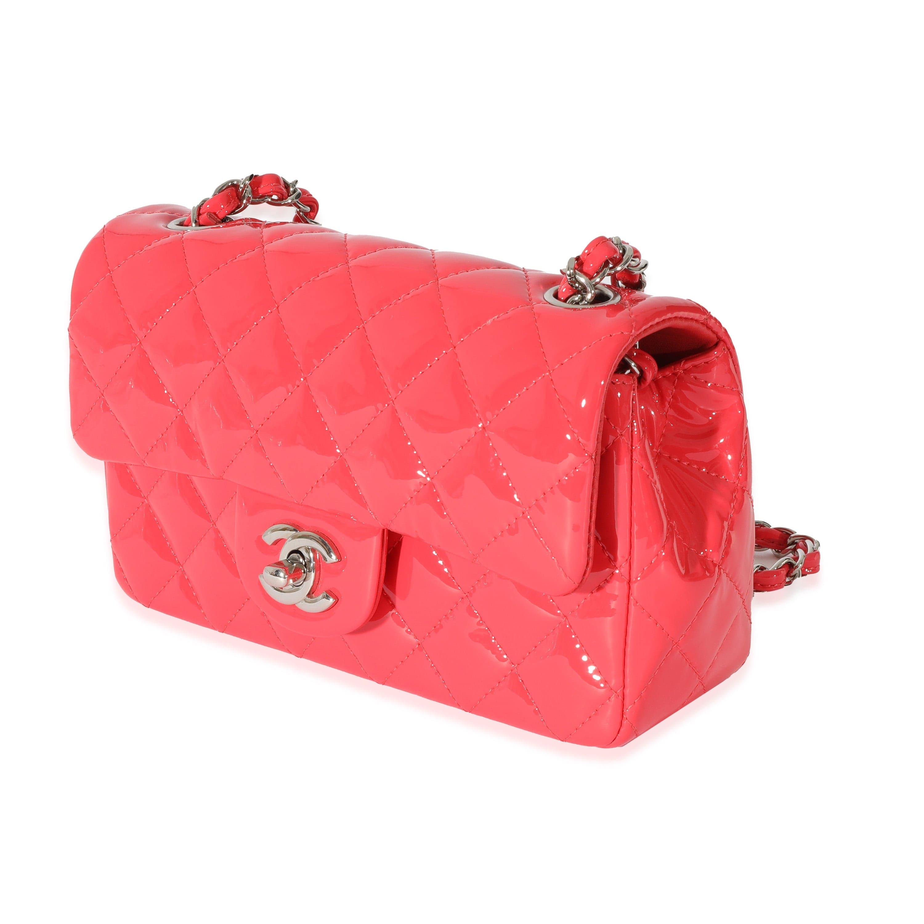 Chanel Chanel Pink Patent Rectangular Mini Flap