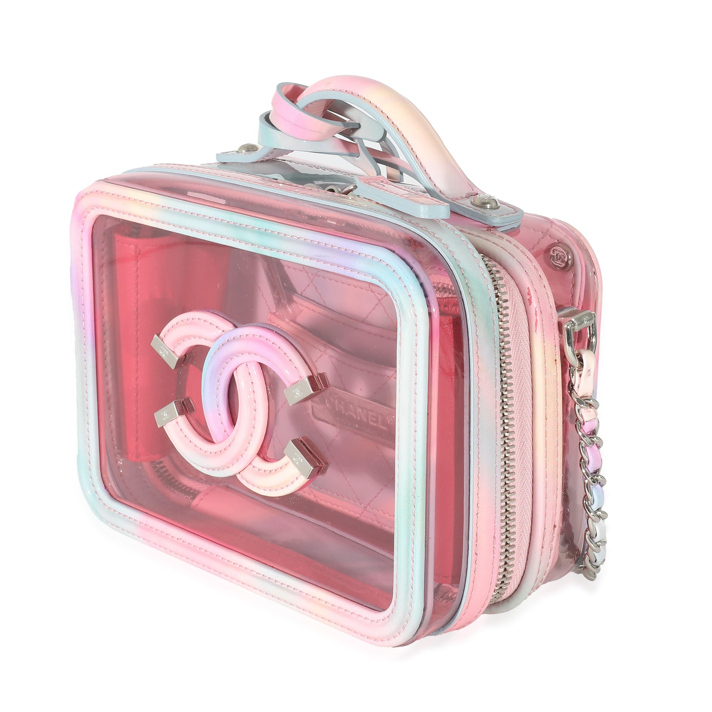 Chanel Chanel Pink PVC & Multicolor Patent Leather CC Vanity Case