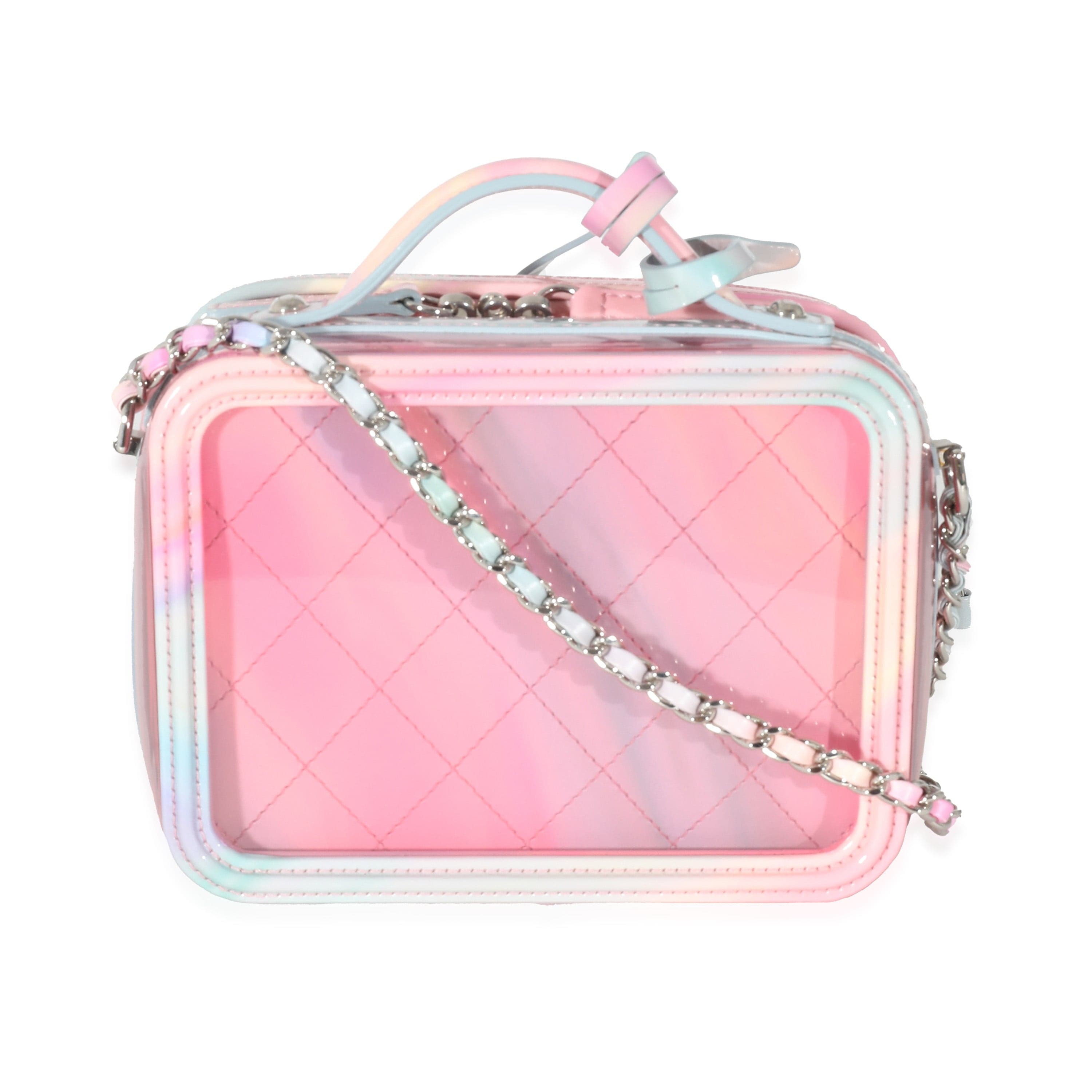 Chanel Chanel Pink PVC & Multicolor Patent Leather CC Vanity Case