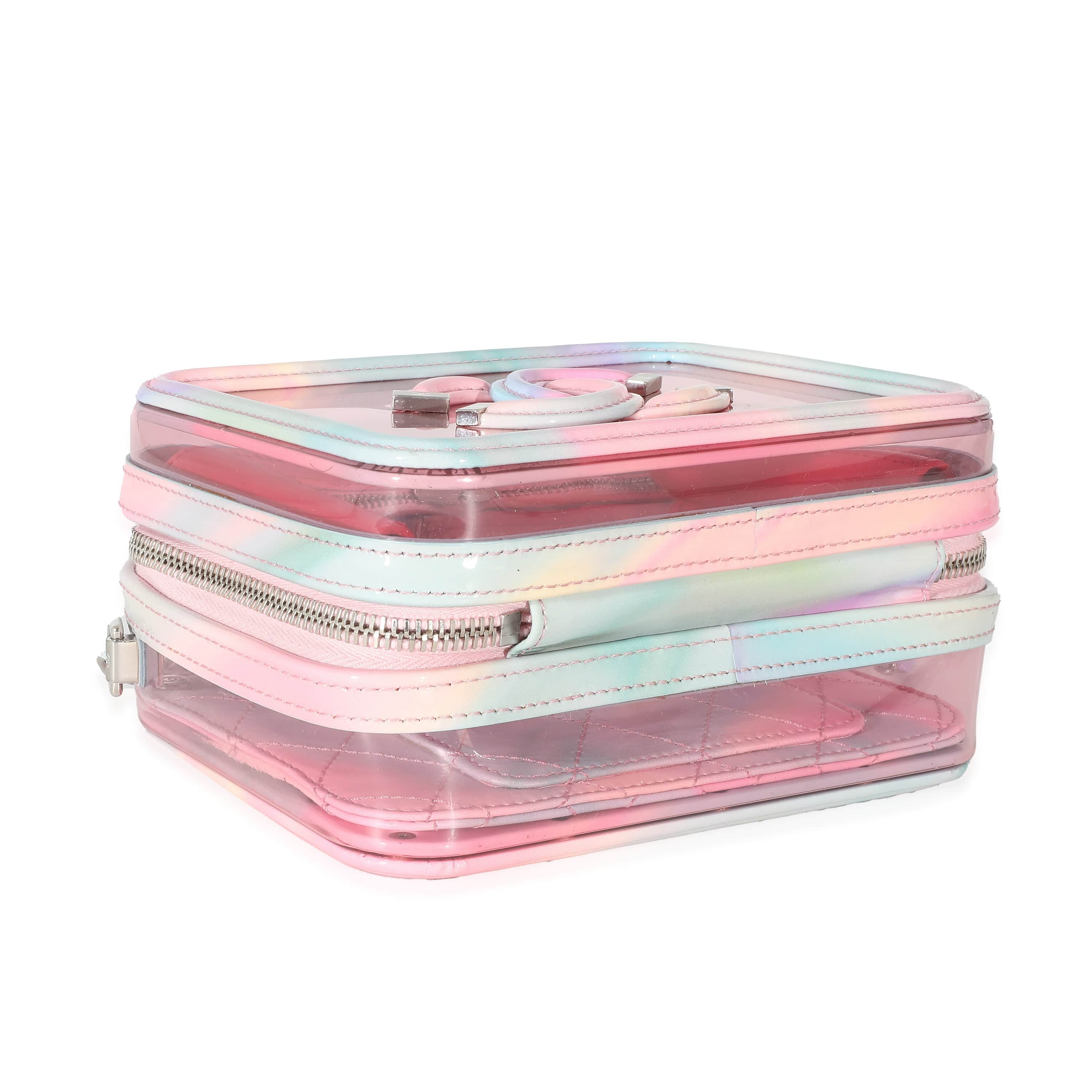 Chanel Chanel Pink PVC & Multicolor Patent Leather CC Vanity Case