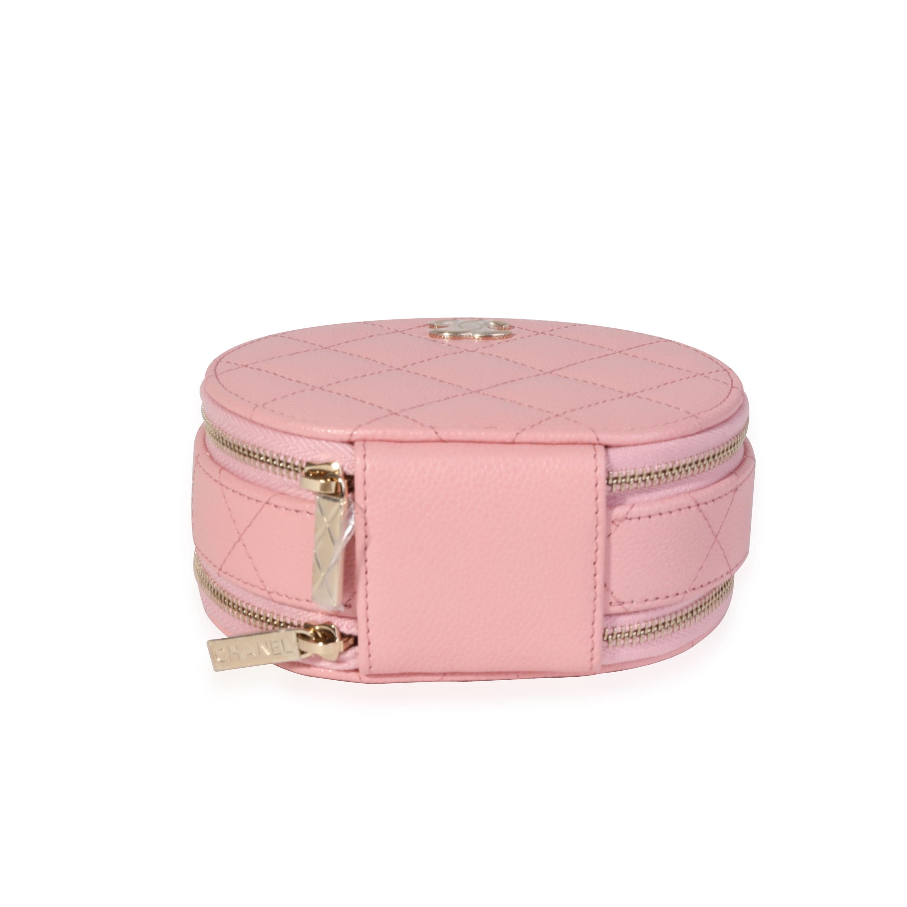 Chanel Chanel Pink Quilted Caviar Handle With Care Vanity Crossbody