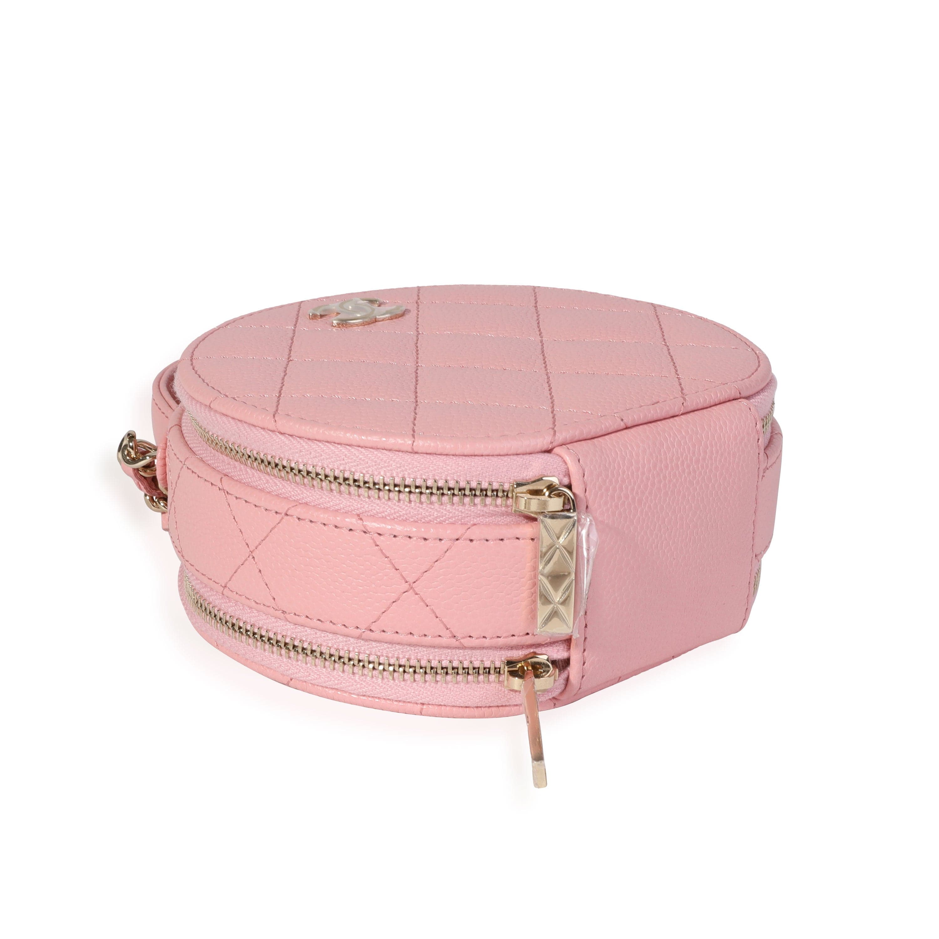 Chanel Chanel Pink Quilted Caviar Handle With Care Vanity Crossbody