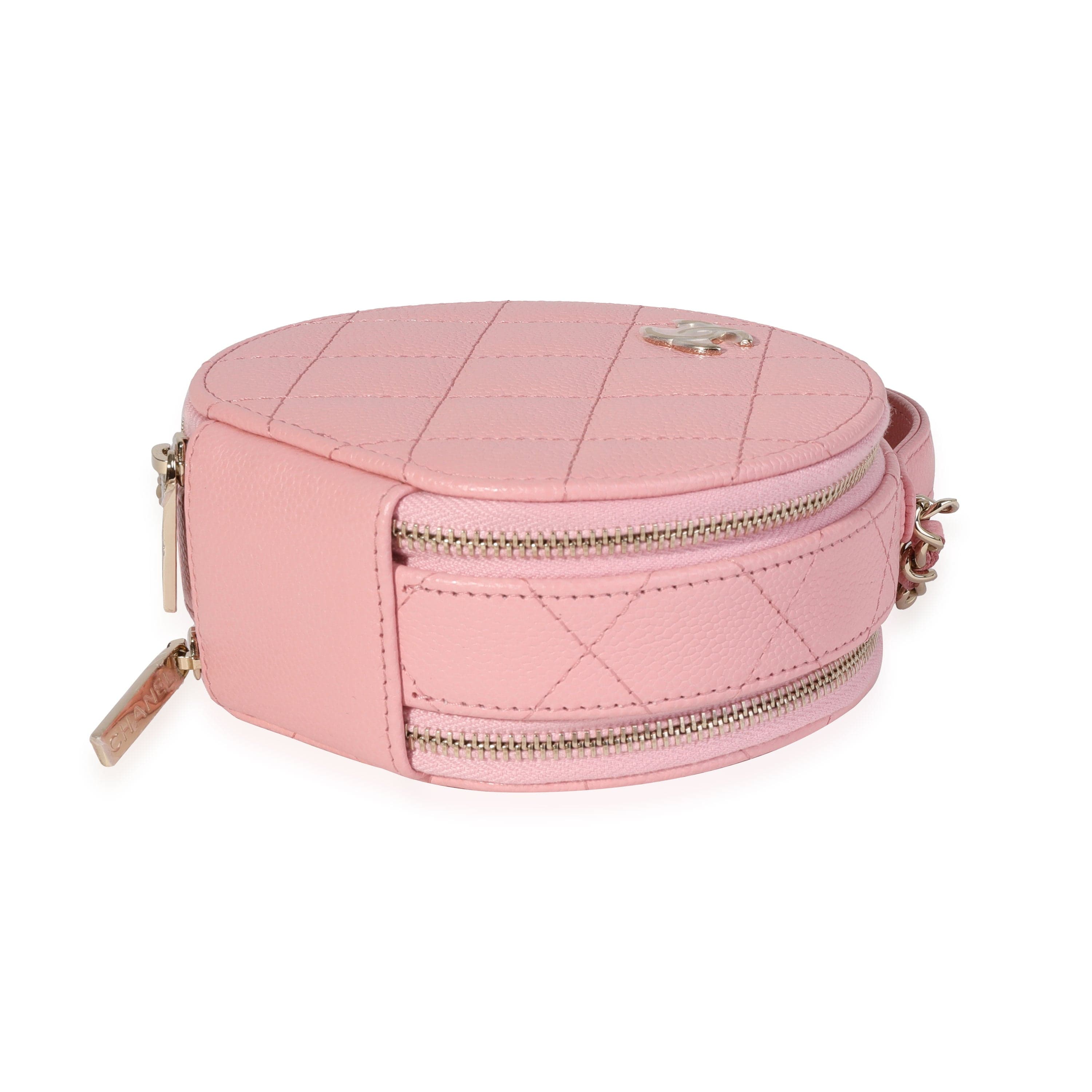 Chanel Chanel Pink Quilted Caviar Handle With Care Vanity Crossbody