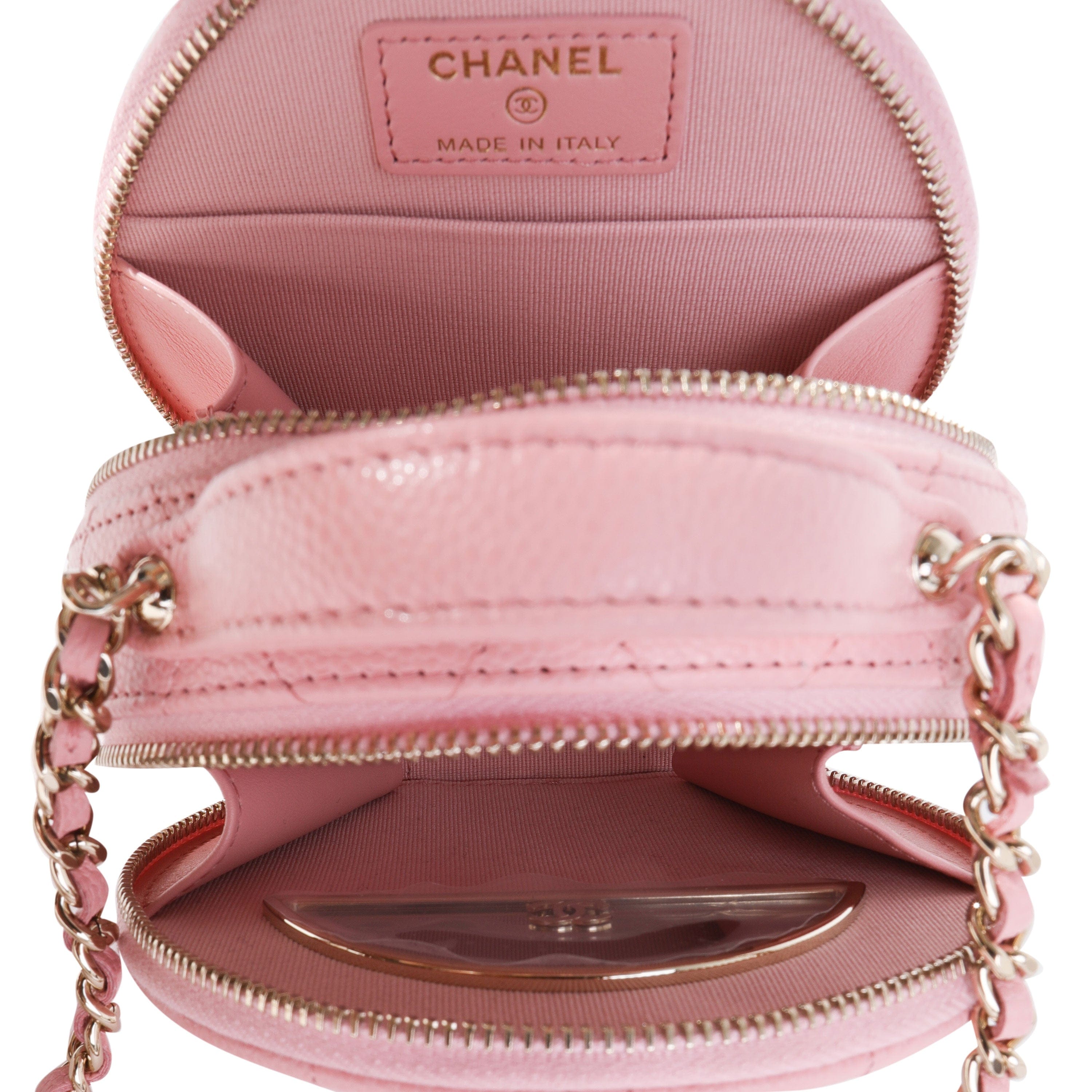 Chanel Chanel Pink Quilted Caviar Handle With Care Vanity Crossbody