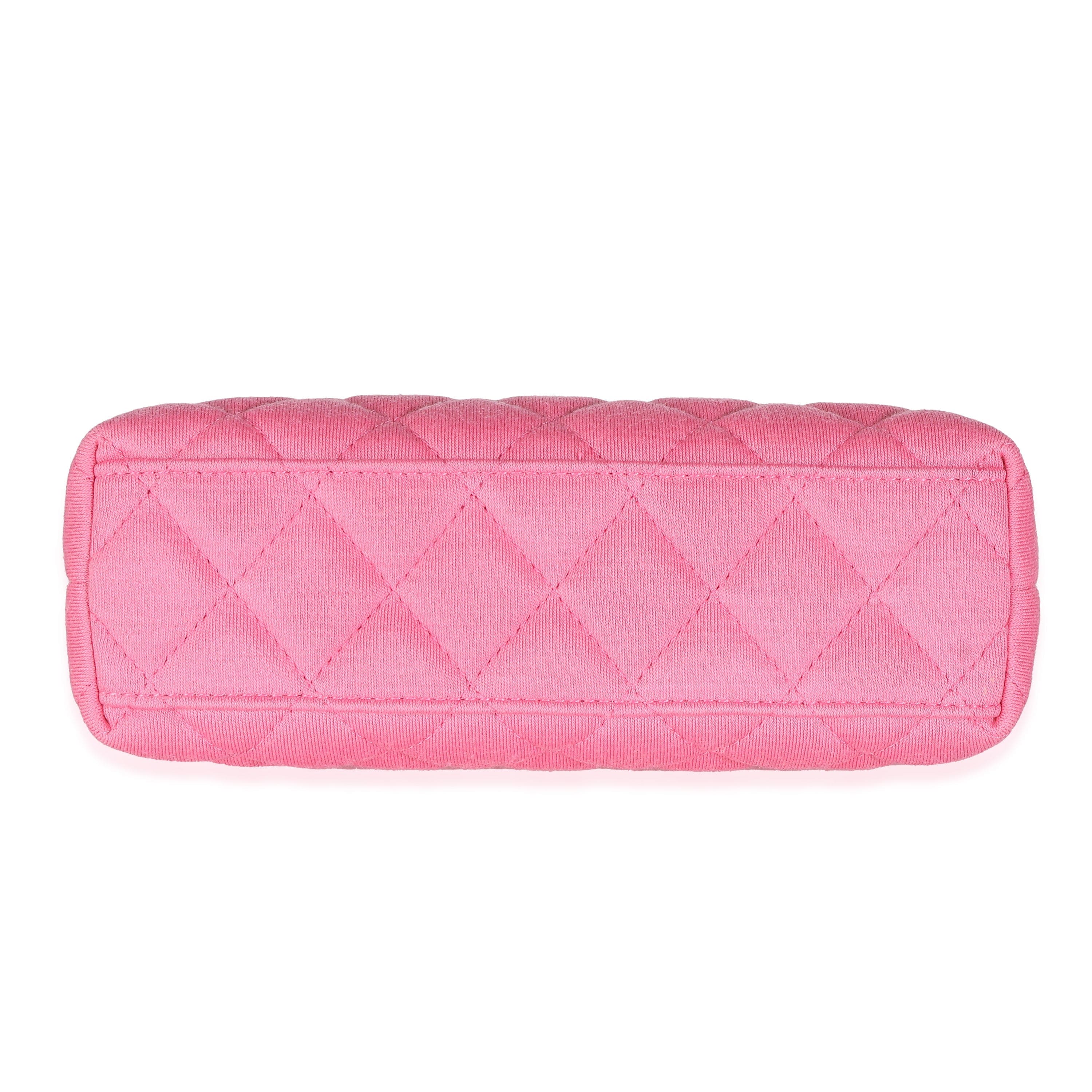 Chanel Chanel Pink Quilted Jersey Nano Kelly Shopper