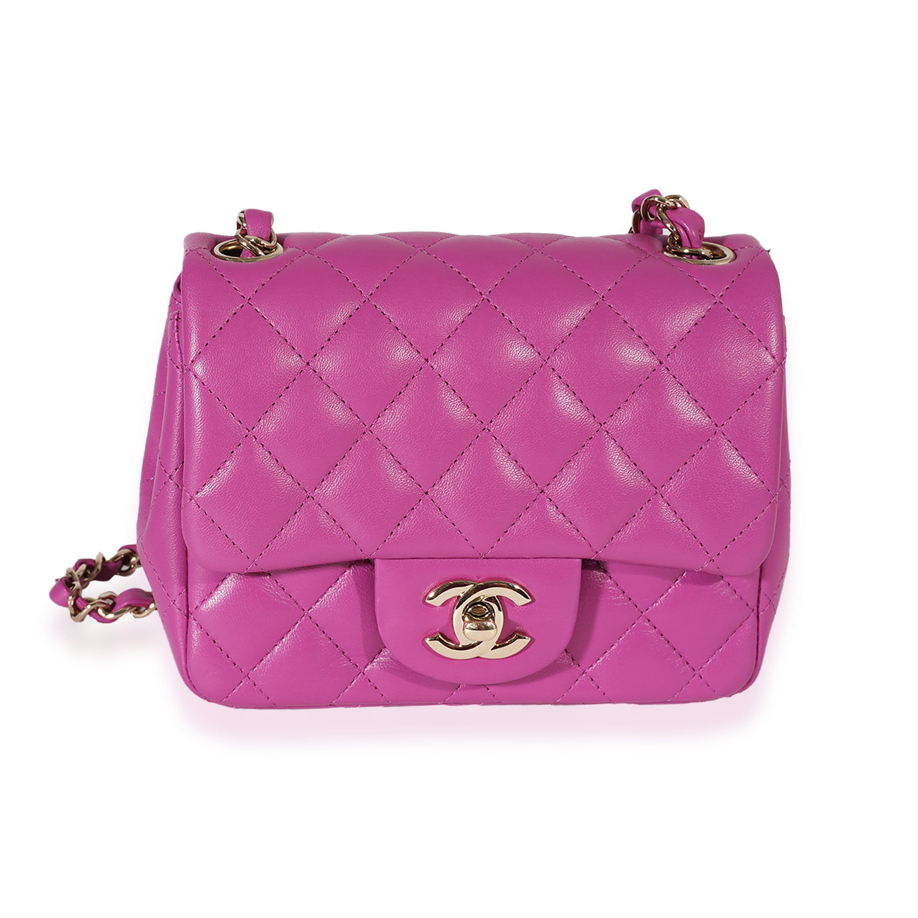 Chanel Chanel Purple Quilted Lambskin Mini Square Classic Flap Bag