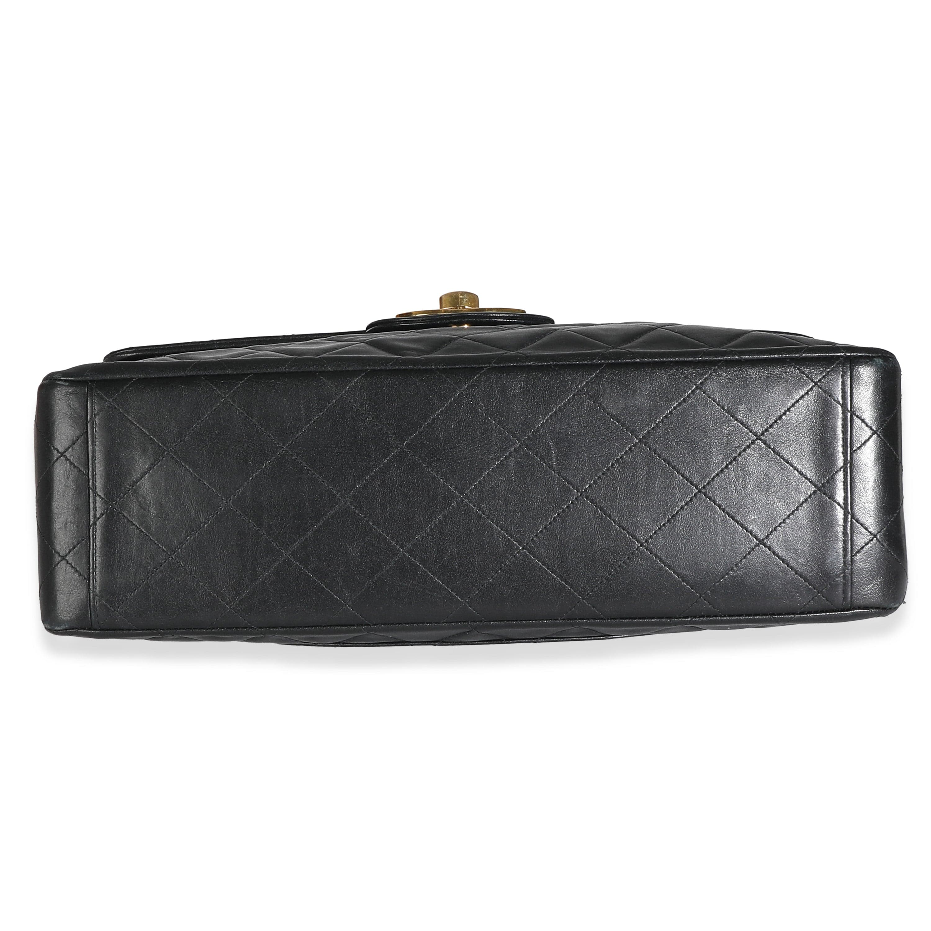 Chanel Chanel Vintage 24K Black Quilted Lambskin Maxi XL Flap Bag