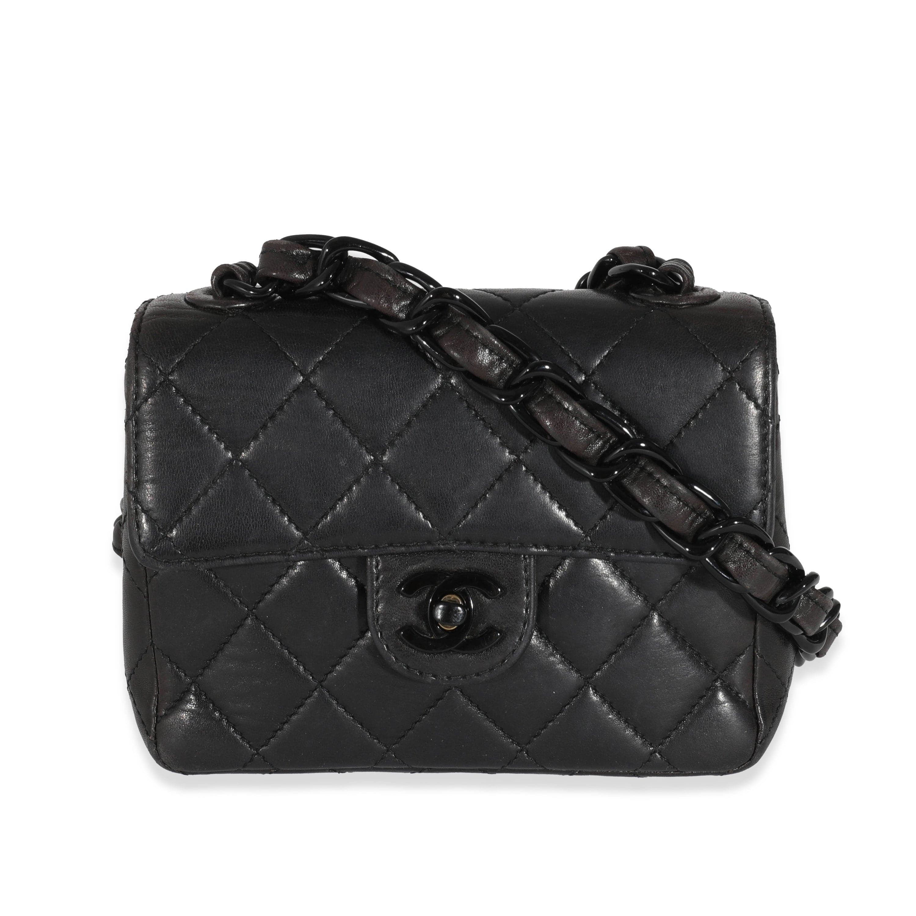 Chanel Chanel Vintage Black Lambskin Resin Mini Flap Bag