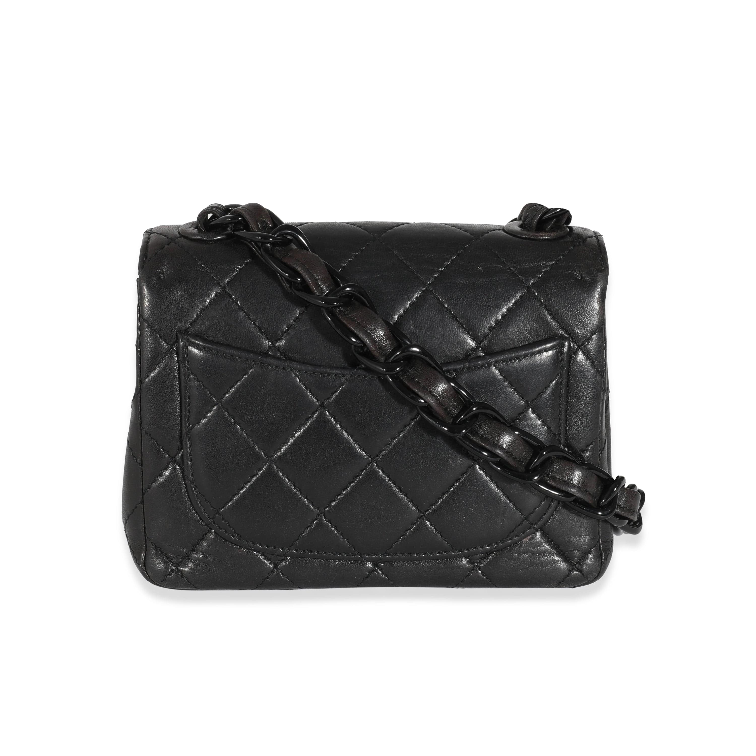 Chanel Chanel Vintage Black Lambskin Resin Mini Flap Bag